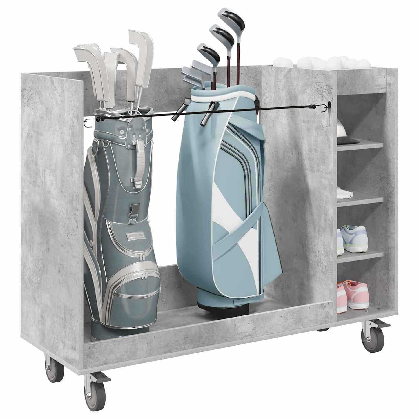 Golfkast met wiel Effen Beton Grijs 120 x 45 x 98 cm is nu te koop bij PeponiXL, paradijselijk wonen!