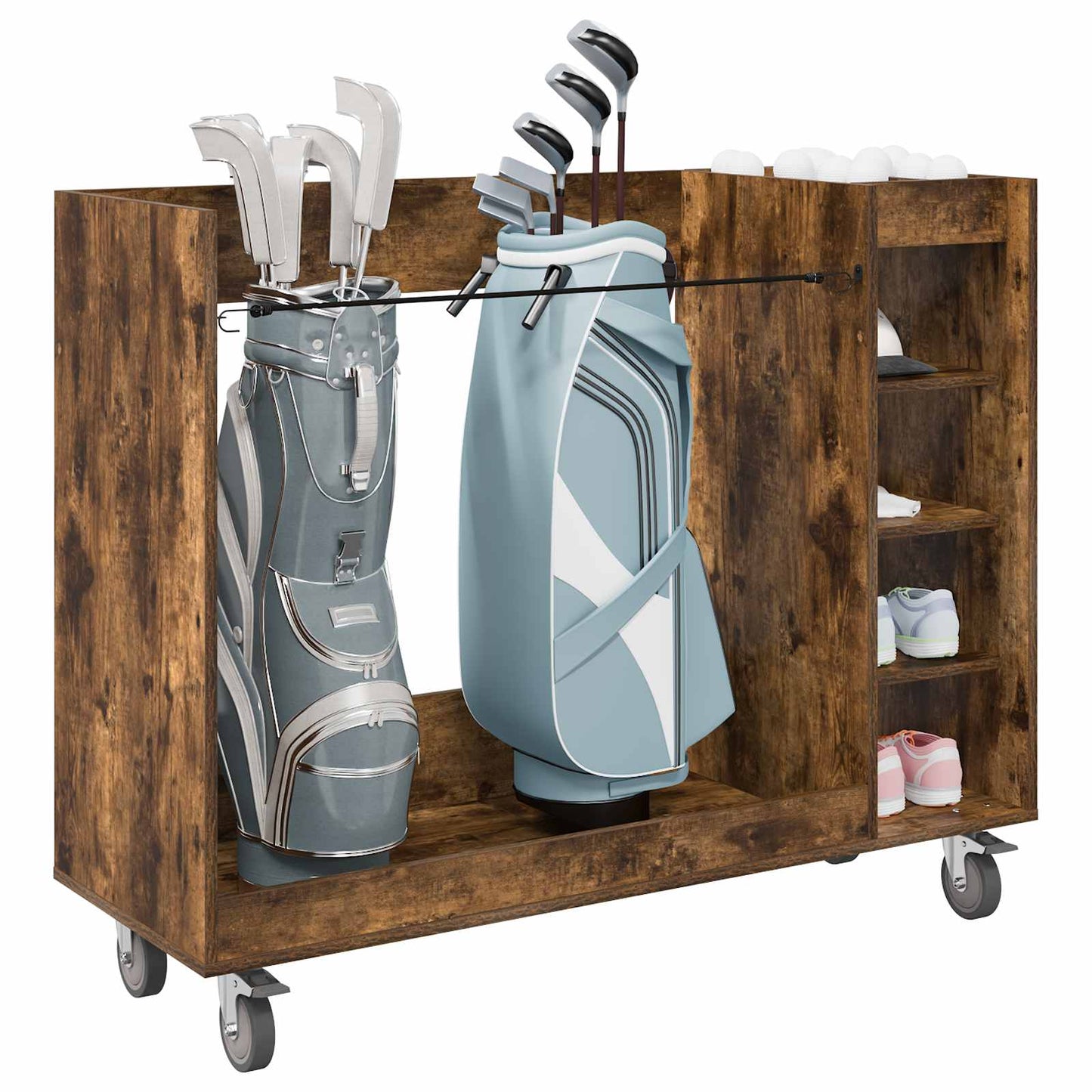 Golfkast met wiel Effen Gerookt eiken 120 x 45 x 98 cm is nu te koop bij PeponiXL, paradijselijk wonen!