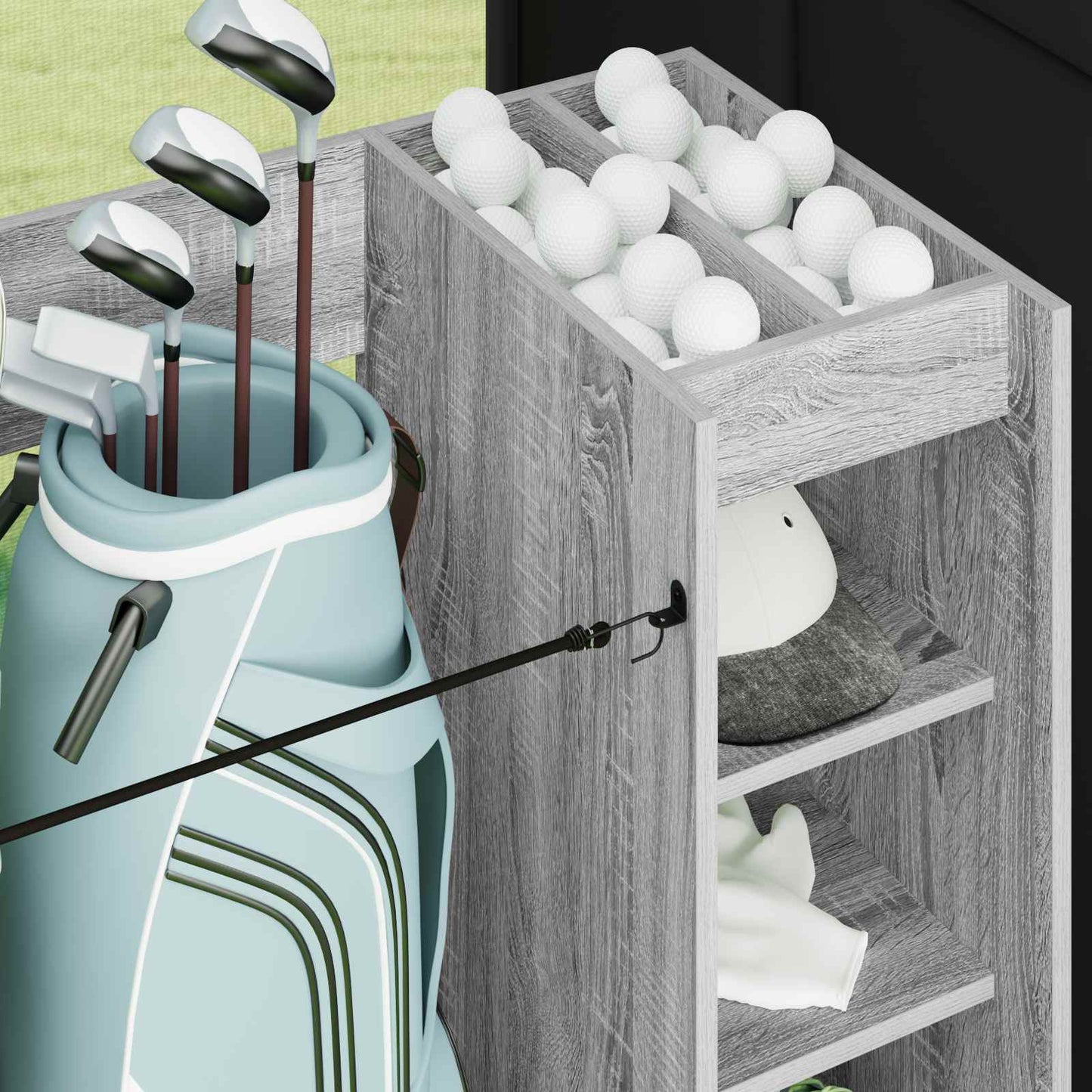 Golfkast met wiel Effen Grijs Sonoma 120 x 45 x 98 cm is nu te koop bij PeponiXL, paradijselijk wonen!