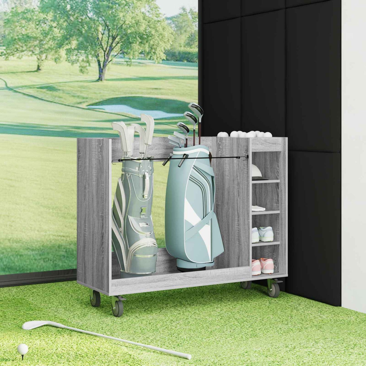 Golfkast met wiel Effen Grijs Sonoma 120 x 45 x 98 cm is nu te koop bij PeponiXL, paradijselijk wonen!
