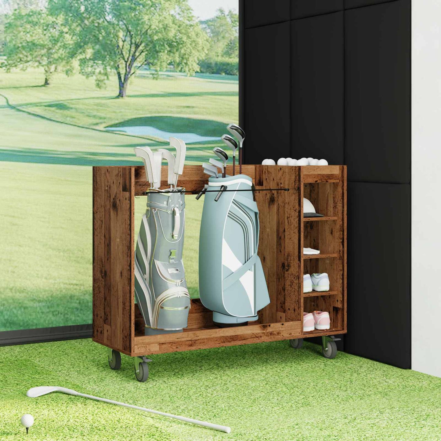 Golfkast met wiel Effen Oudhout 120 x 45 x 98 cm is nu te koop bij PeponiXL, paradijselijk wonen!