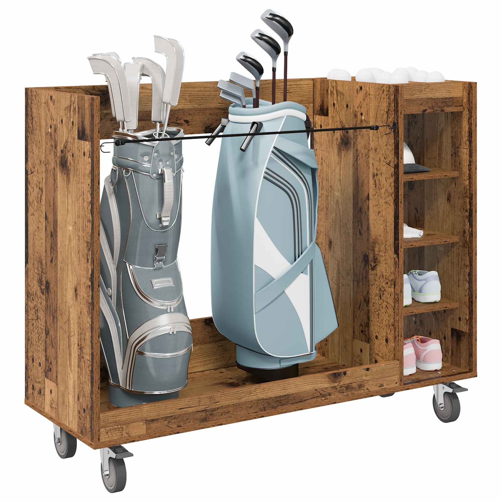 Golfkast met wiel Effen Oudhout 120 x 45 x 98 cm is nu te koop bij PeponiXL, paradijselijk wonen!