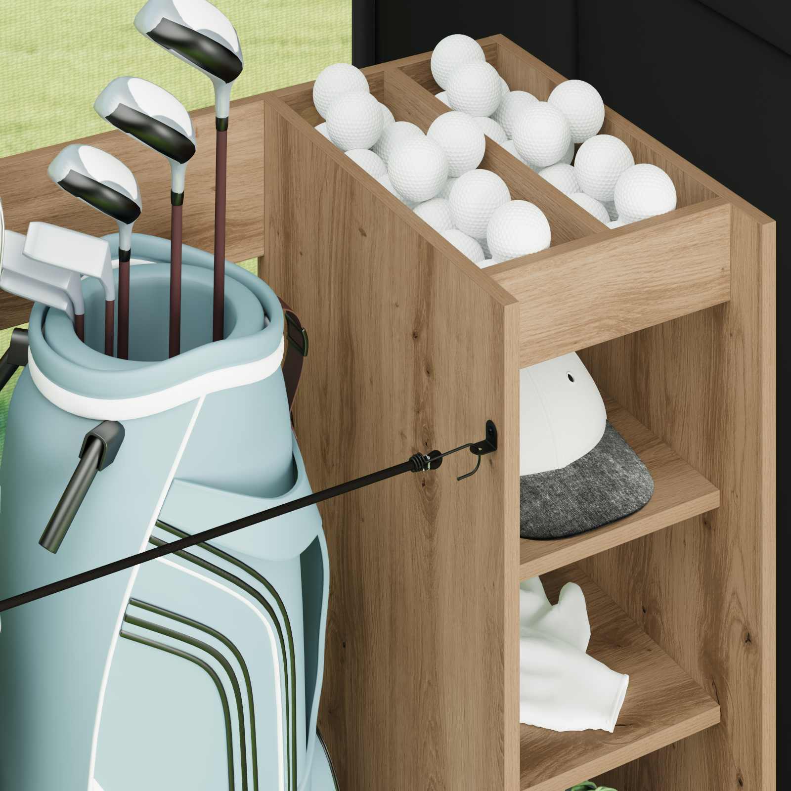 Golfkast met wiel Effen Artisan Eiken 120 x 45 x 98 cm is nu te koop bij PeponiXL, paradijselijk wonen!