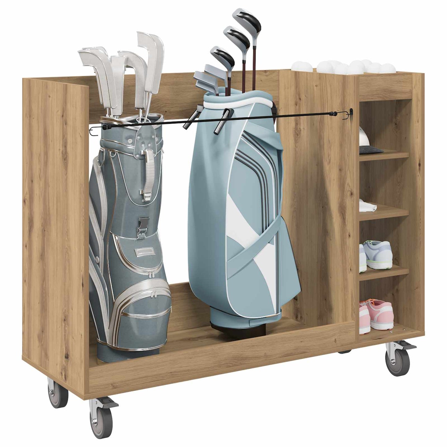 Golfkast met wiel Effen Artisan Eiken 120 x 45 x 98 cm is nu te koop bij PeponiXL, paradijselijk wonen!