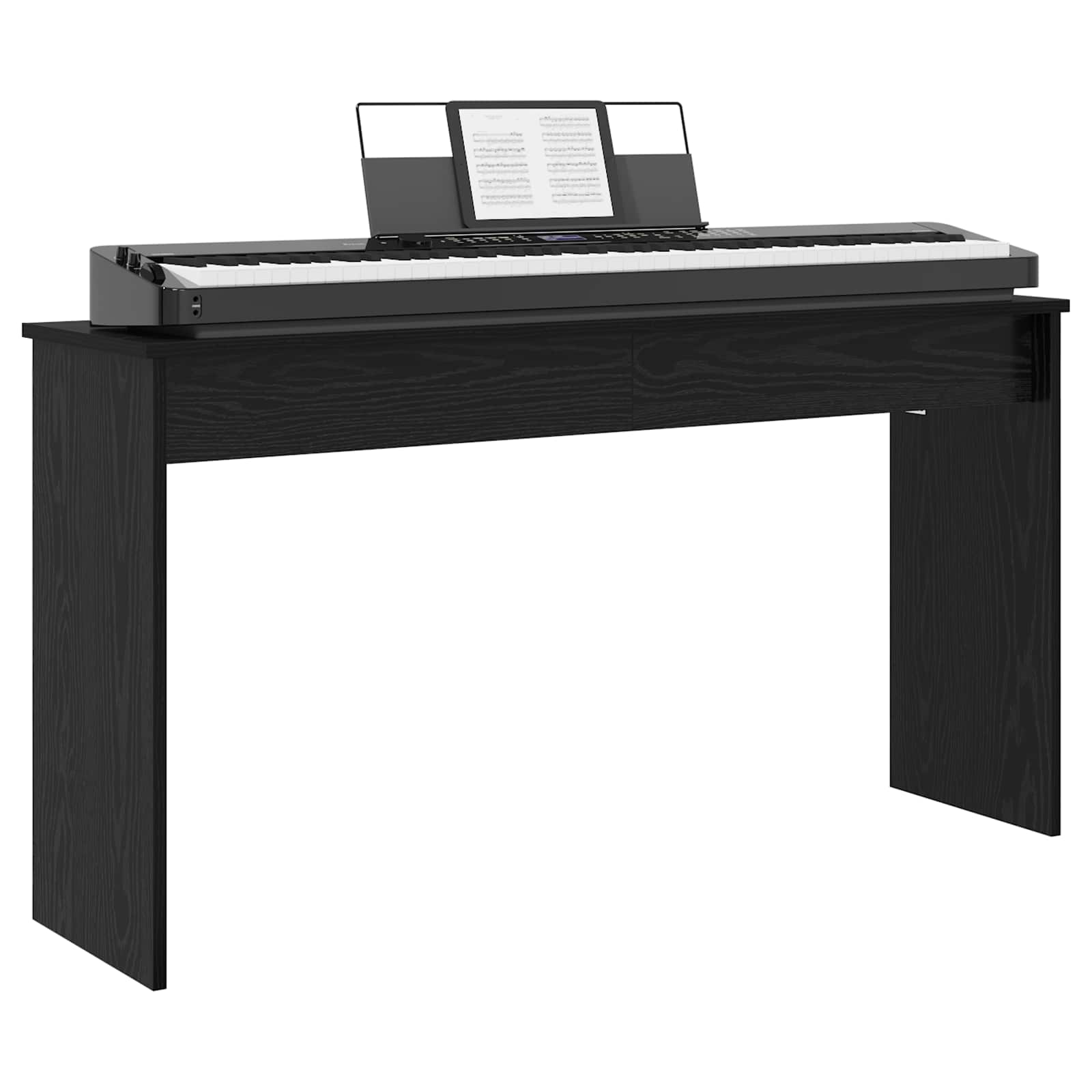 Keyboardstand Zwart Eiken 120 x 32 x 64 cm Bewerkt hout is nu te koop bij PeponiXL, paradijselijk wonen!