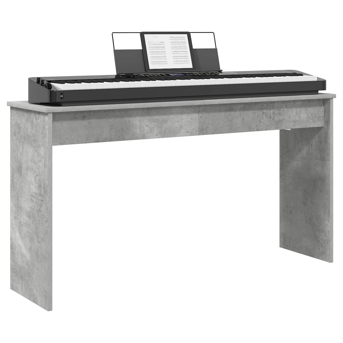 Keyboardstand Beton Grijs 120 x 32 x 64 cm Bewerkt hout is nu te koop bij PeponiXL, paradijselijk wonen!