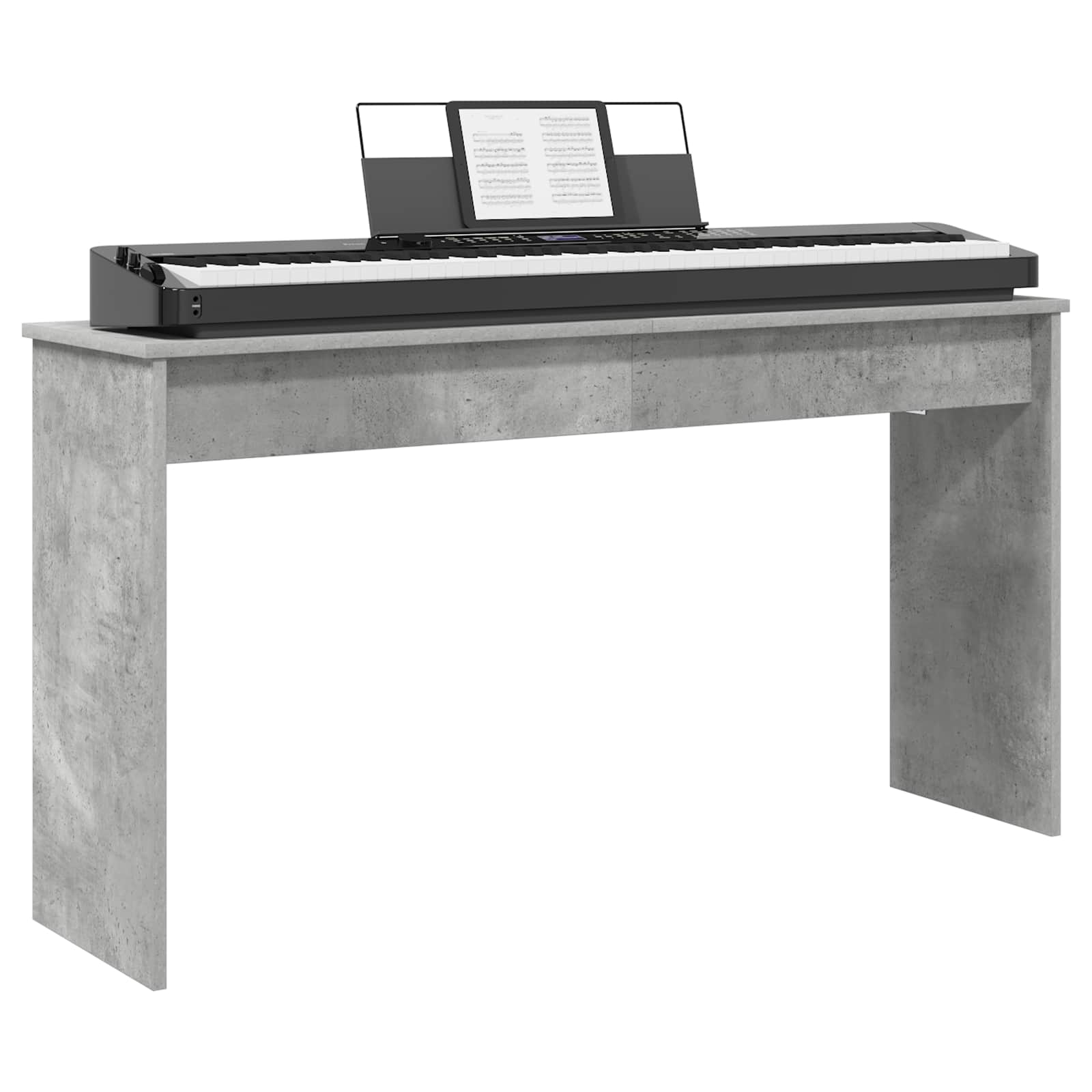 Keyboardstand Beton Grijs 120 x 32 x 64 cm Bewerkt hout is nu te koop bij PeponiXL, paradijselijk wonen!