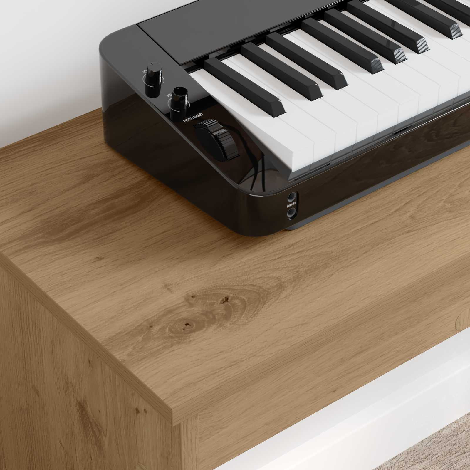 Keyboardstand Artisan Eiken 120 x 32 x 64 cm Bewerkt hout is nu te koop bij PeponiXL, paradijselijk wonen!