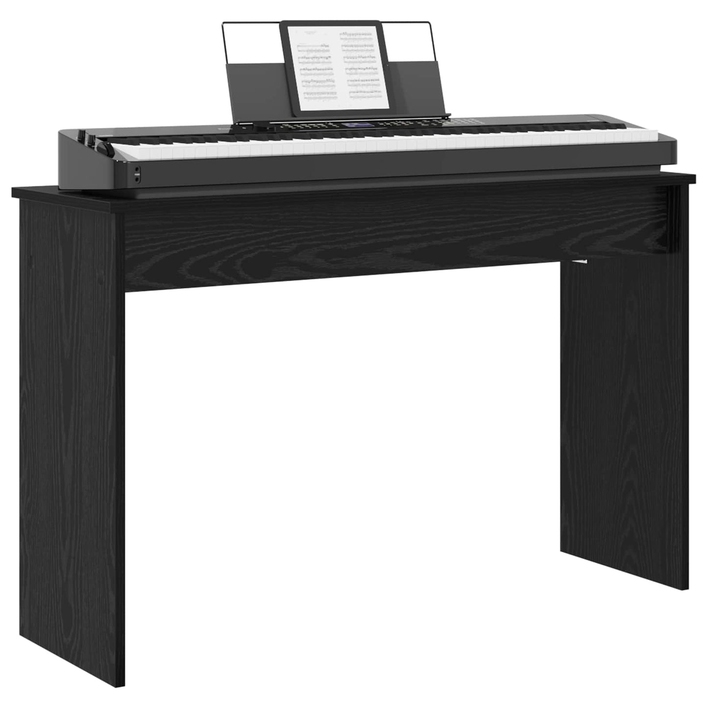 Keyboardstand Zwart Eiken 100 x 32 x 64 cm Bewerkt hout is nu te koop bij PeponiXL, paradijselijk wonen!