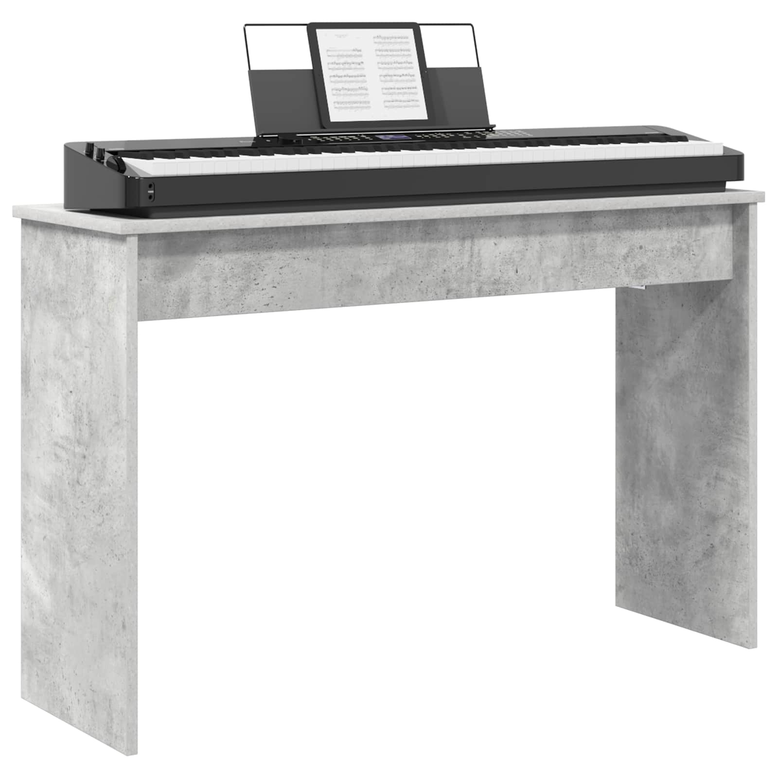 Keyboardstand Beton Grijs 100 x 32 x 64 cm Bewerkt hout is nu te koop bij PeponiXL, paradijselijk wonen!