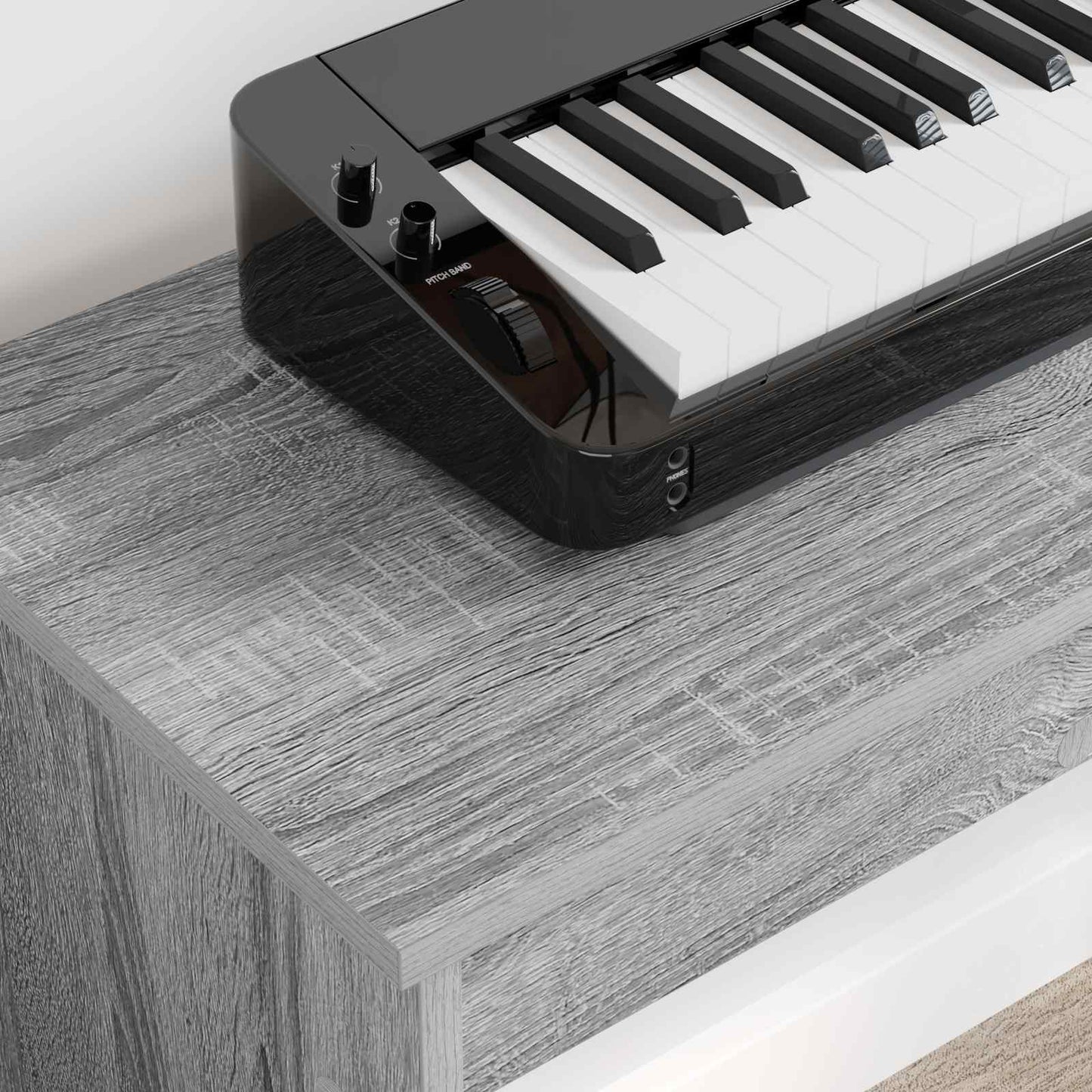 Keyboardstand Grijs Sonoma 100 x 32 x 64 cm Bewerkt hout is nu te koop bij PeponiXL, paradijselijk wonen!