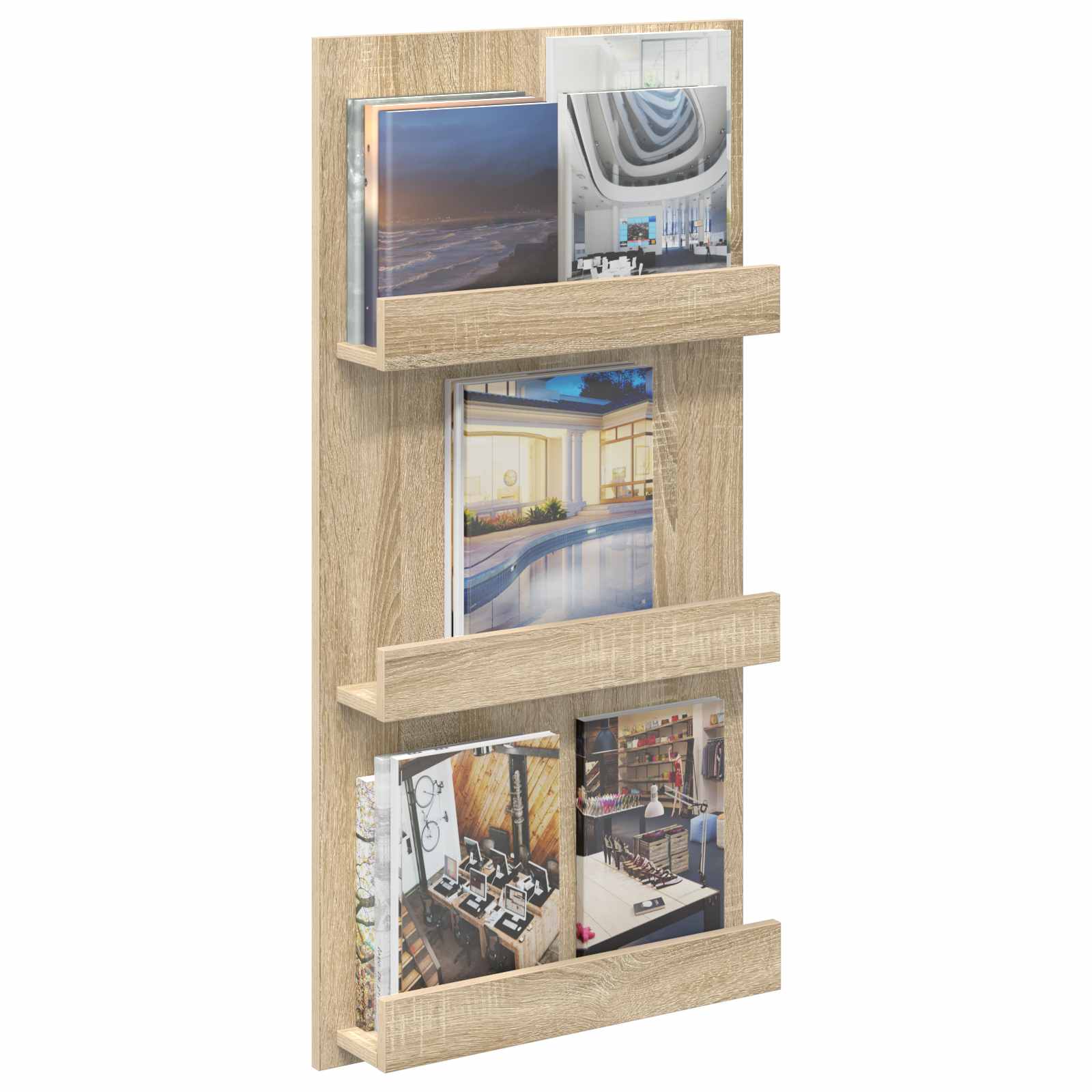 Tijdschrift Rek Sonoma Eiken 51 x 11 x 102 cm Bewerkt hout is nu te koop bij PeponiXL, paradijselijk wonen!
