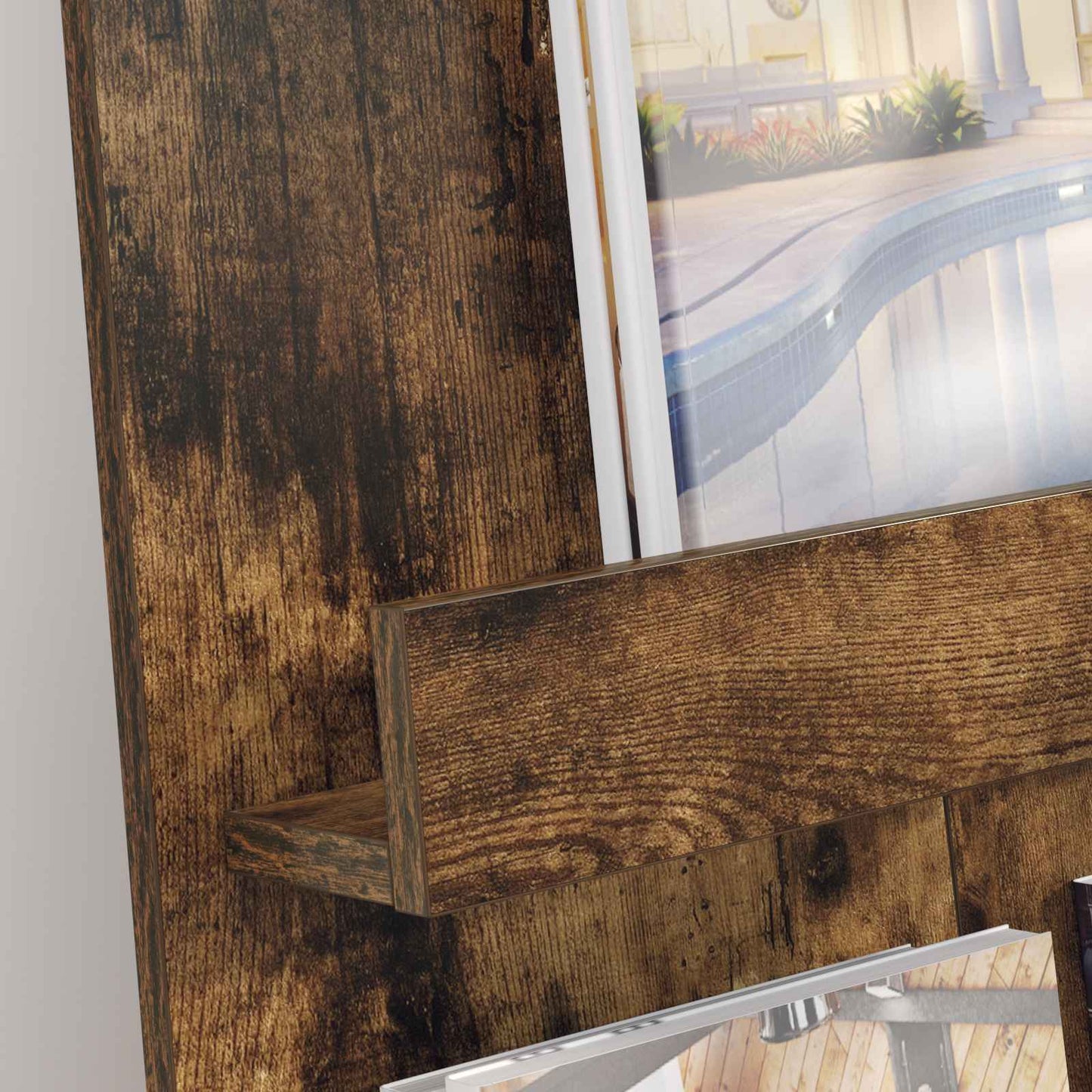 Tijdschrift Rek Gerookt eiken 51 x 11 x 102 cm Bewerkt hout is nu te koop bij PeponiXL, paradijselijk wonen!