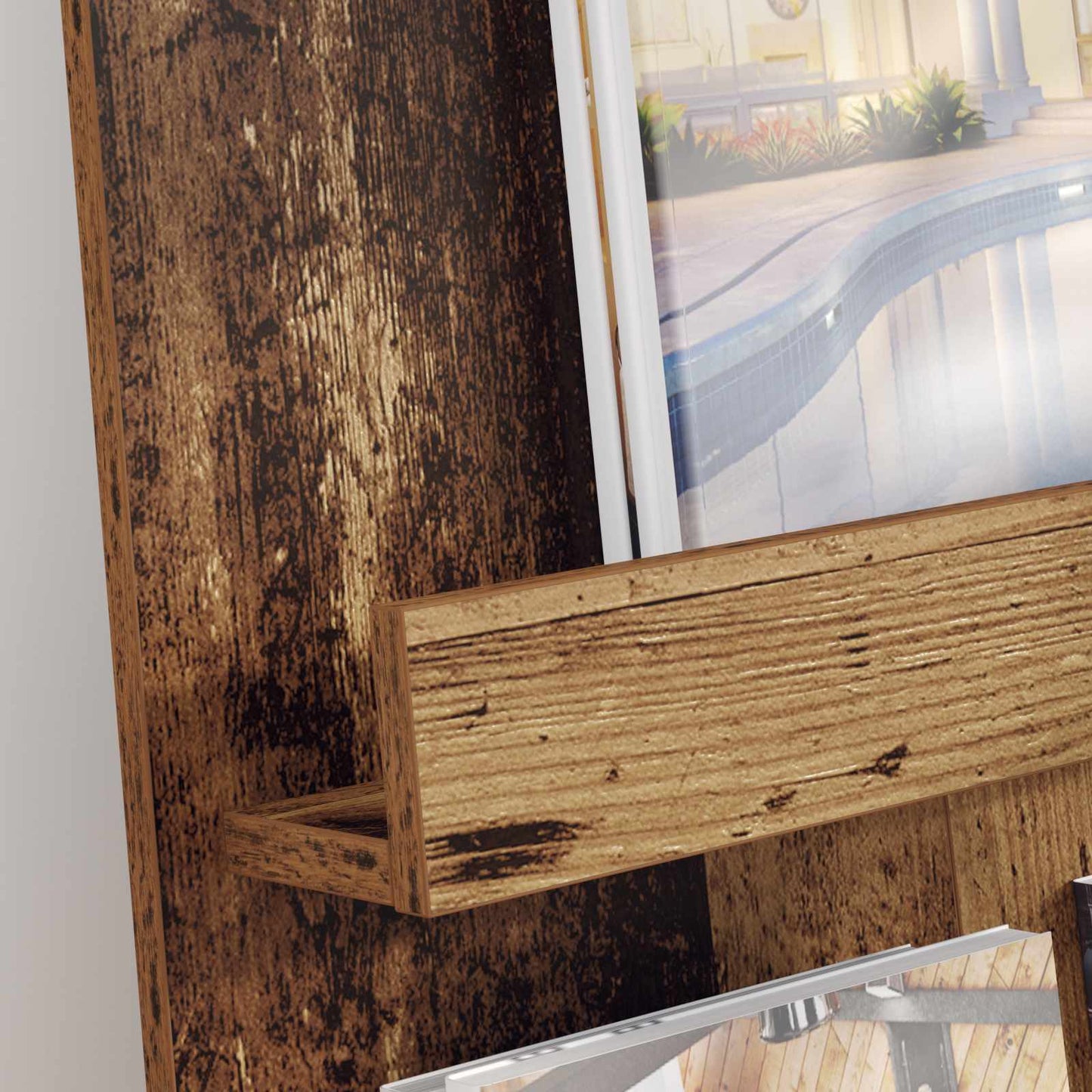 Tijdschrift Rek met plank Oudhout 51 x 11 x 102 cm Bewerkt hout is nu te koop bij PeponiXL, paradijselijk wonen!