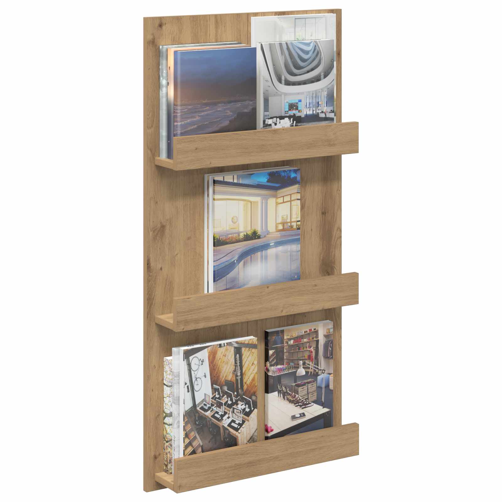 Tijdschrift Rek Artisan Eiken 51 x 11 x 102 cm Bewerkt hout is nu te koop bij PeponiXL, paradijselijk wonen!