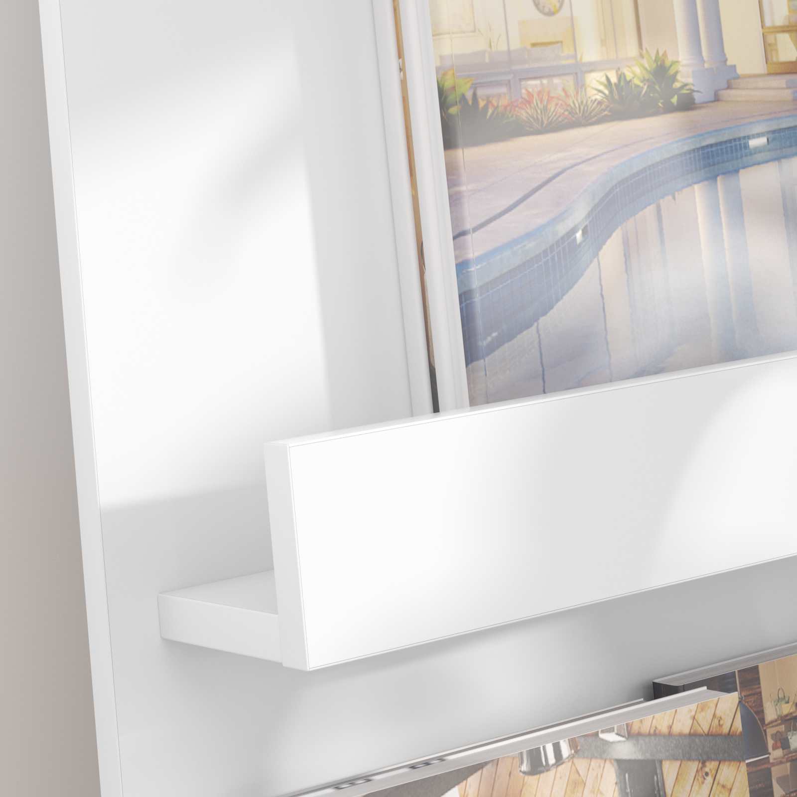 Tijdschrift Rek met plank Wit 51 x 11 x 102 cm Bewerkt hout is nu te koop bij PeponiXL, paradijselijk wonen!