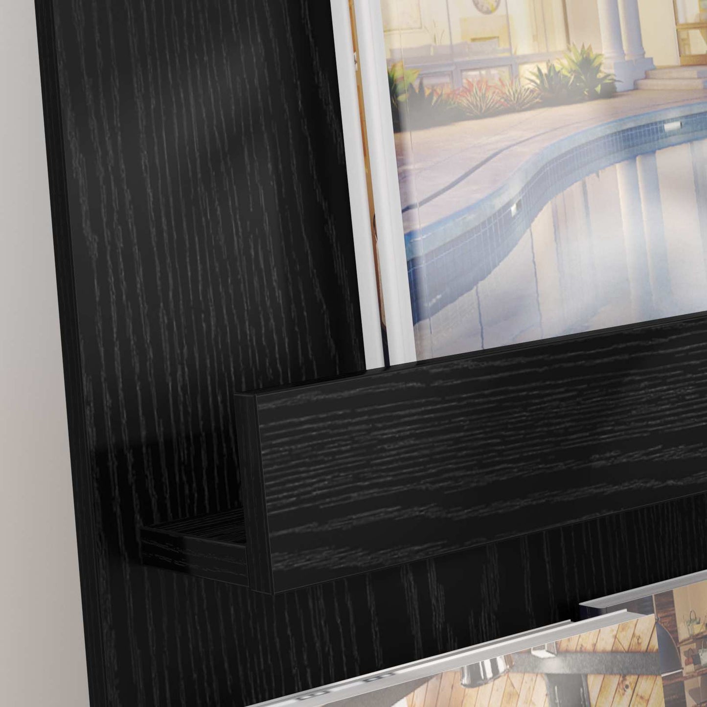 Tijdschrift Rek Zwart Eiken 43 x 11 x 102 cm Bewerkt hout is nu te koop bij PeponiXL, paradijselijk wonen!