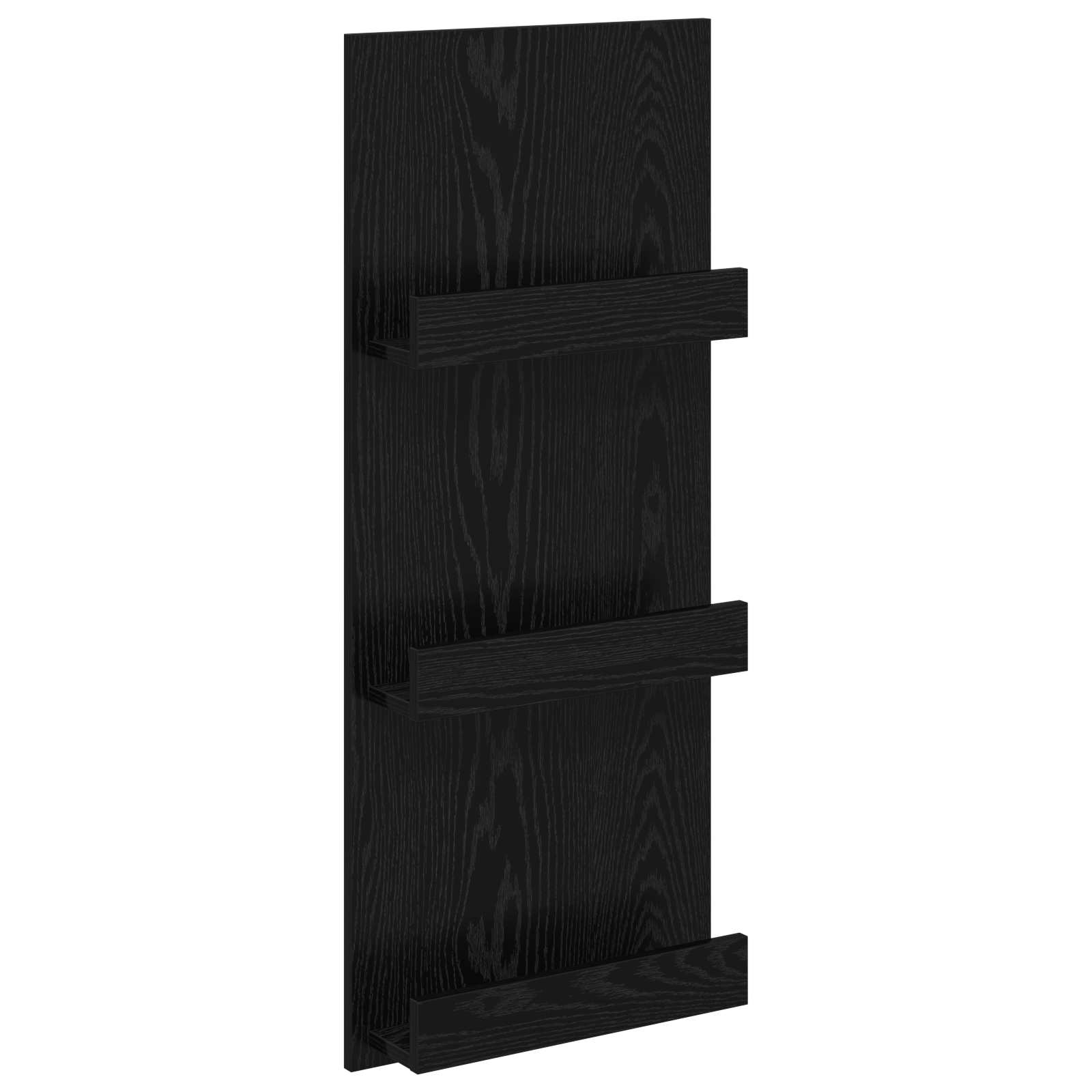 Tijdschrift Rek Zwart Eiken 43 x 11 x 102 cm Bewerkt hout is nu te koop bij PeponiXL, paradijselijk wonen!