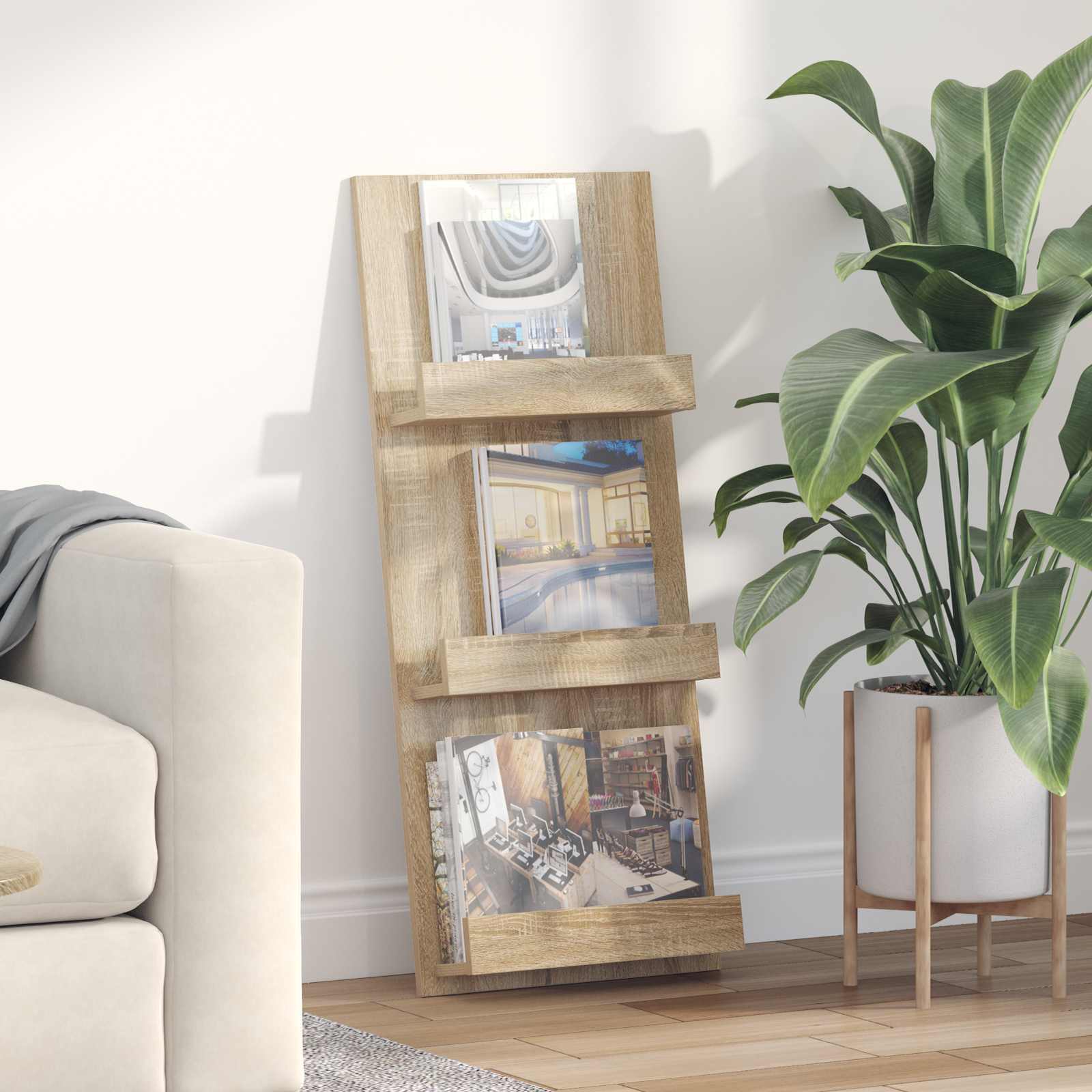 Tijdschrift Rek Sonoma Eiken 43 x 11 x 102 cm Bewerkt hout is nu te koop bij PeponiXL, paradijselijk wonen!