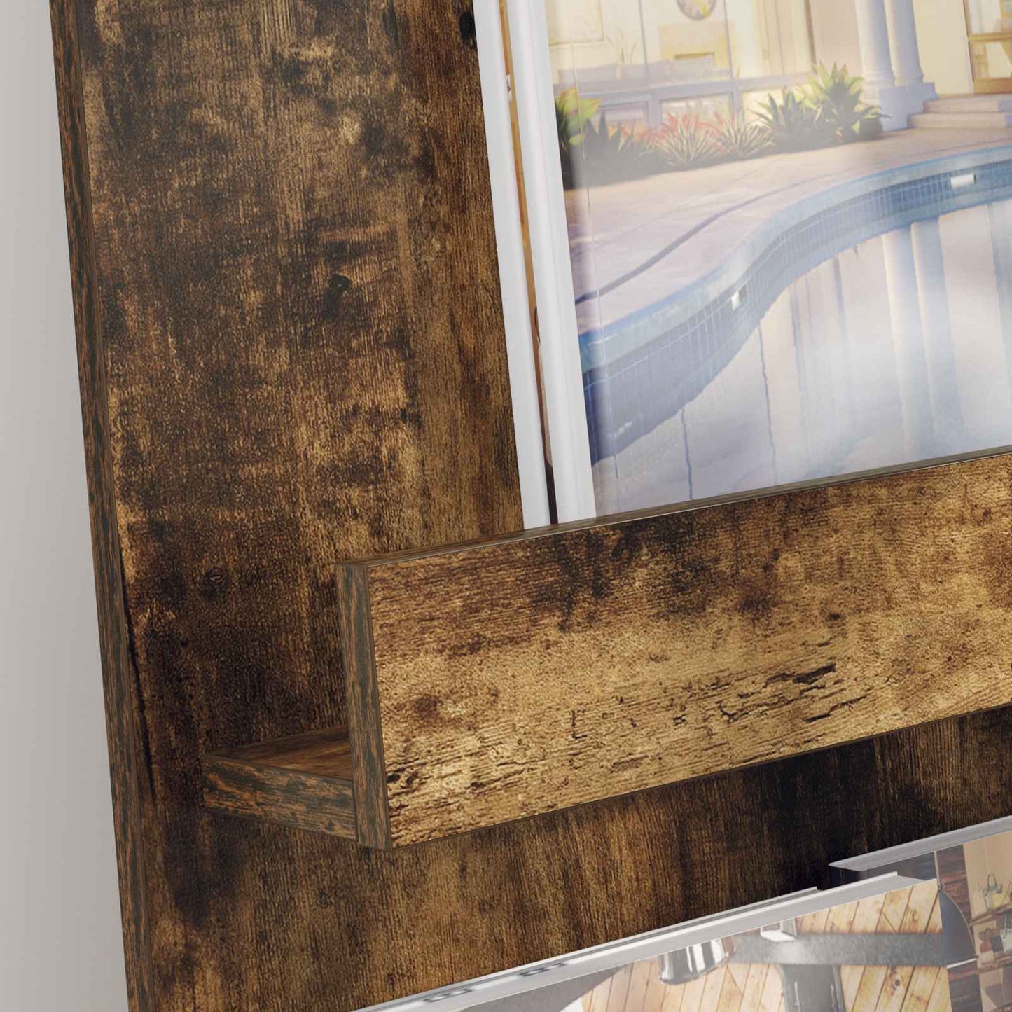 Tijdschrift Rek Gerookt eiken 43 x 11 x 102 cm Bewerkt hout is nu te koop bij PeponiXL, paradijselijk wonen!