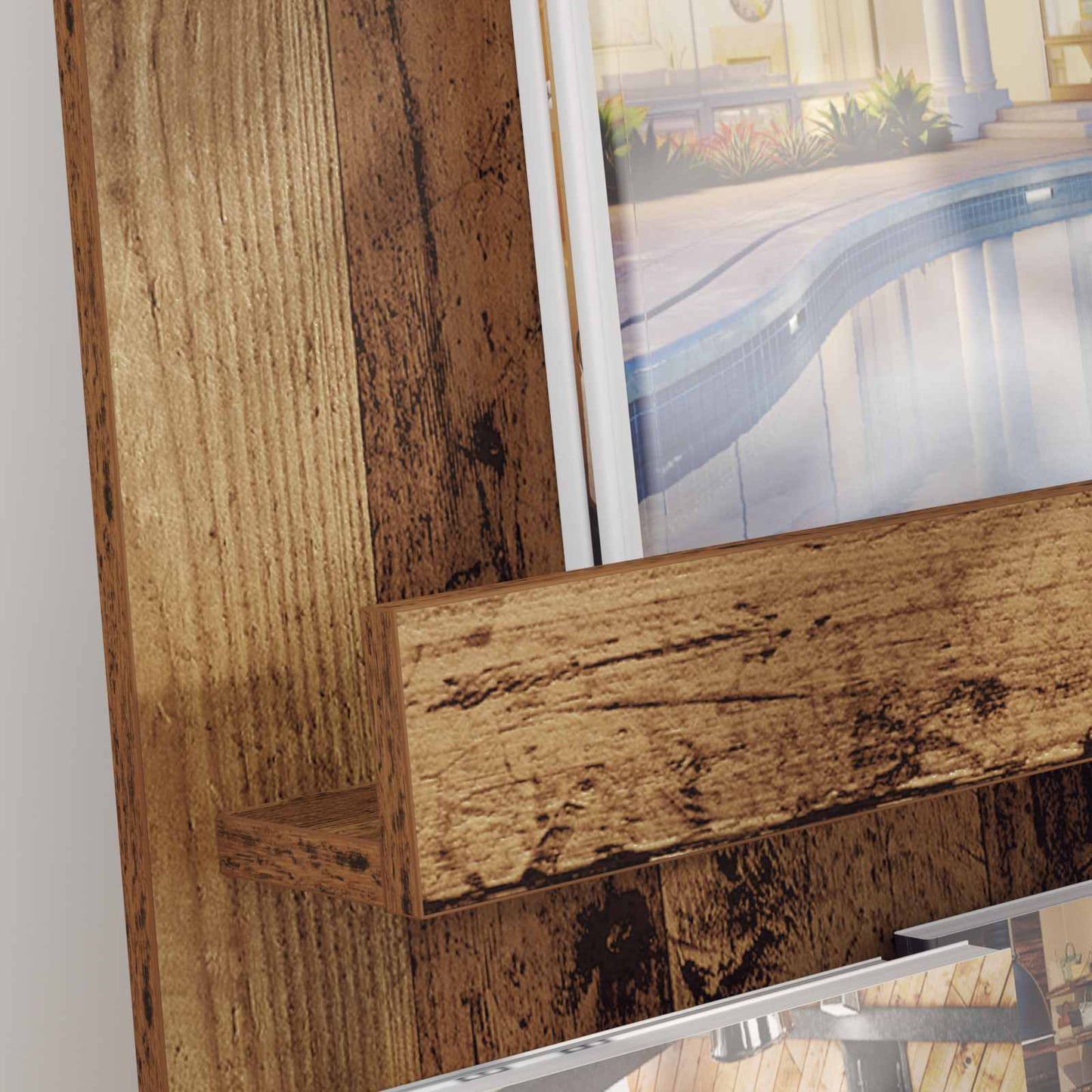 Tijdschrift Rek met plank Oudhout 43 x 11 x 102 cm Bewerkt hout is nu te koop bij PeponiXL, paradijselijk wonen!