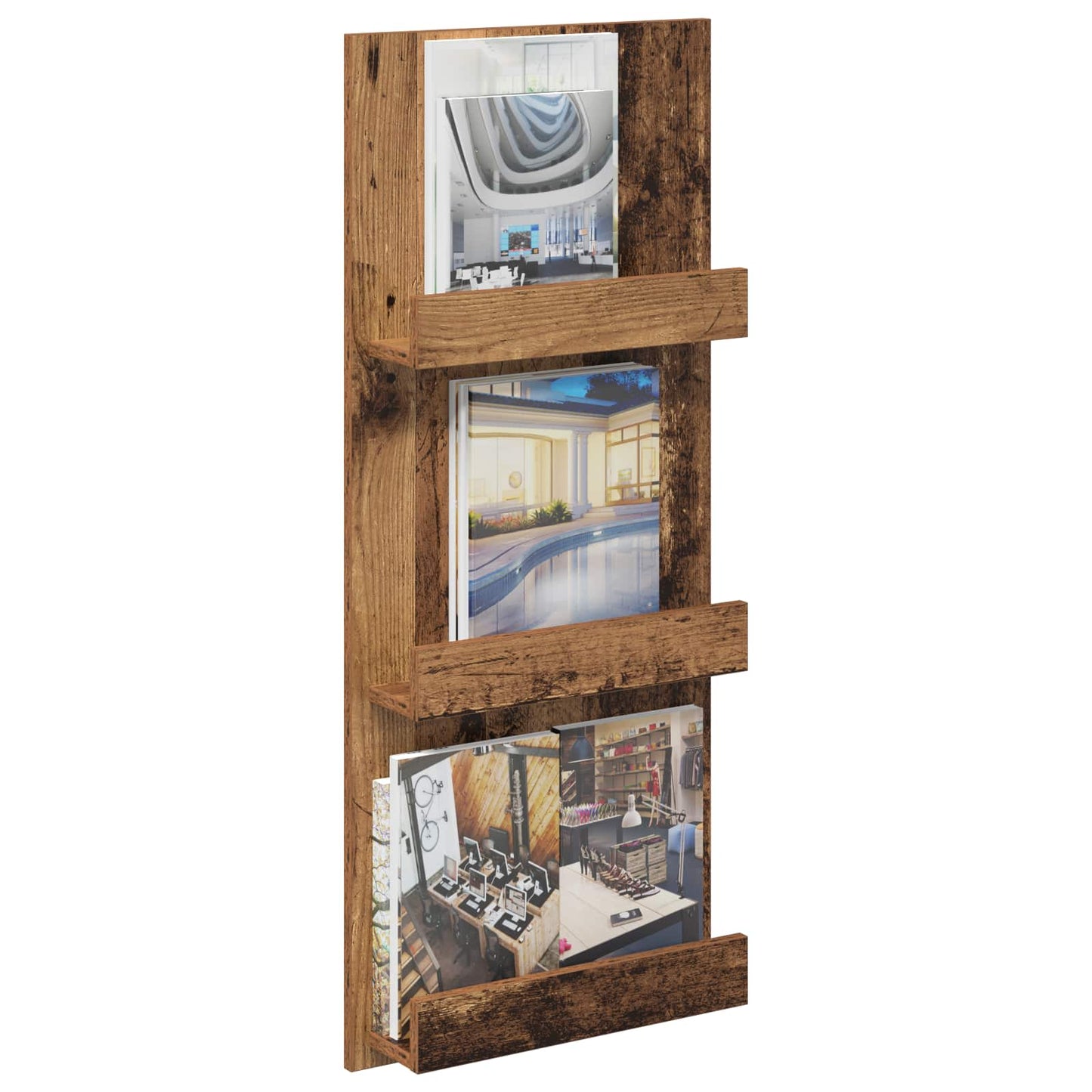 Tijdschrift Rek met plank Oudhout 43 x 11 x 102 cm Bewerkt hout is nu te koop bij PeponiXL, paradijselijk wonen!