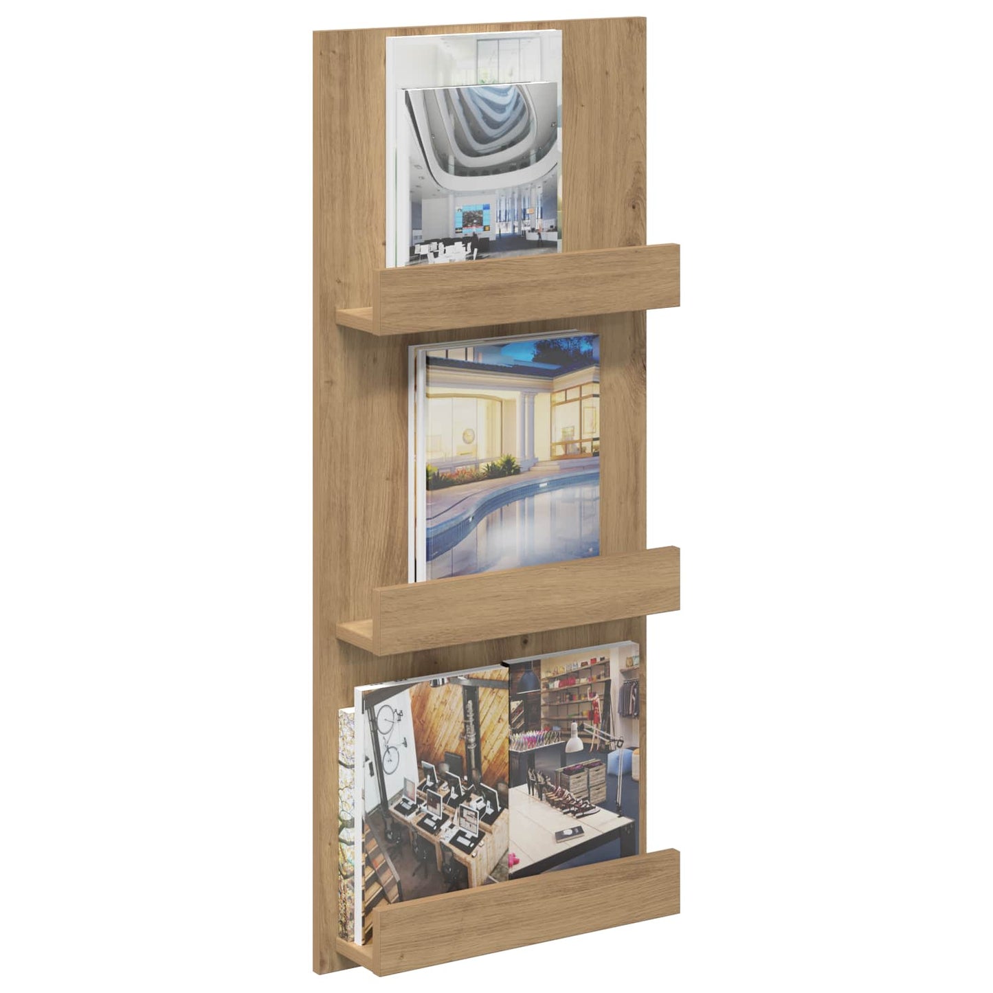 Tijdschrift Rek Artisan Eiken 43 x 11 x 102 cm Bewerkt hout is nu te koop bij PeponiXL, paradijselijk wonen!