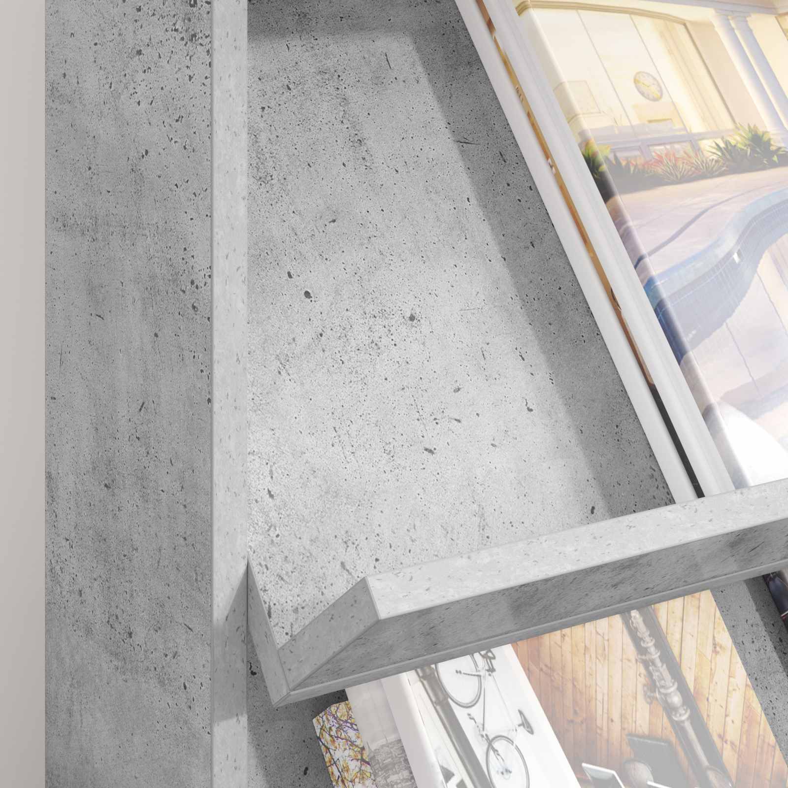 Tijdschrift Rek Beton Grijs 70 x 41 x 156 cm Bewerkt hout is nu te koop bij PeponiXL, paradijselijk wonen!