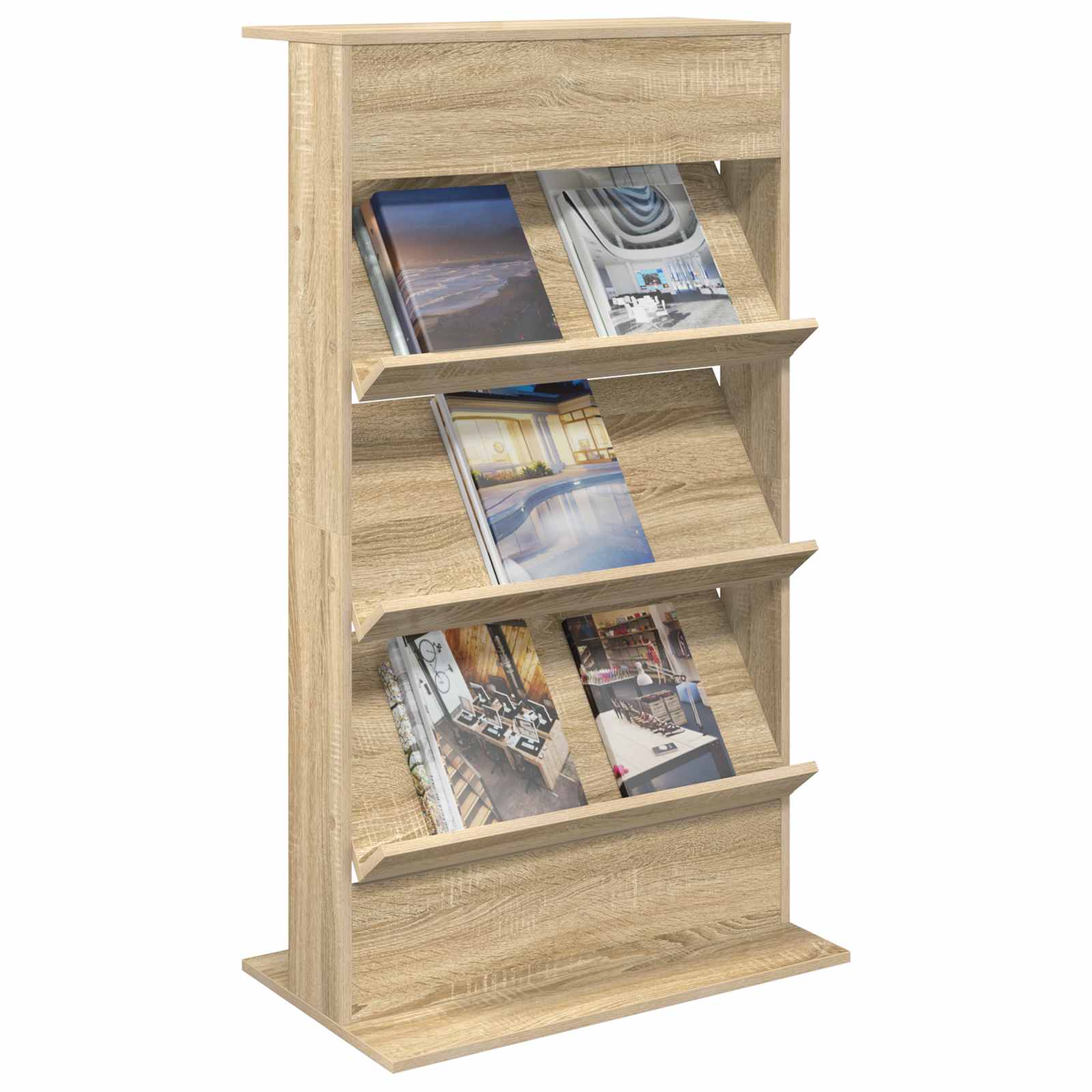Tijdschrift Rek Sonoma Eiken 70 x 41 x 126 cm Bewerkt hout is nu te koop bij PeponiXL, paradijselijk wonen!