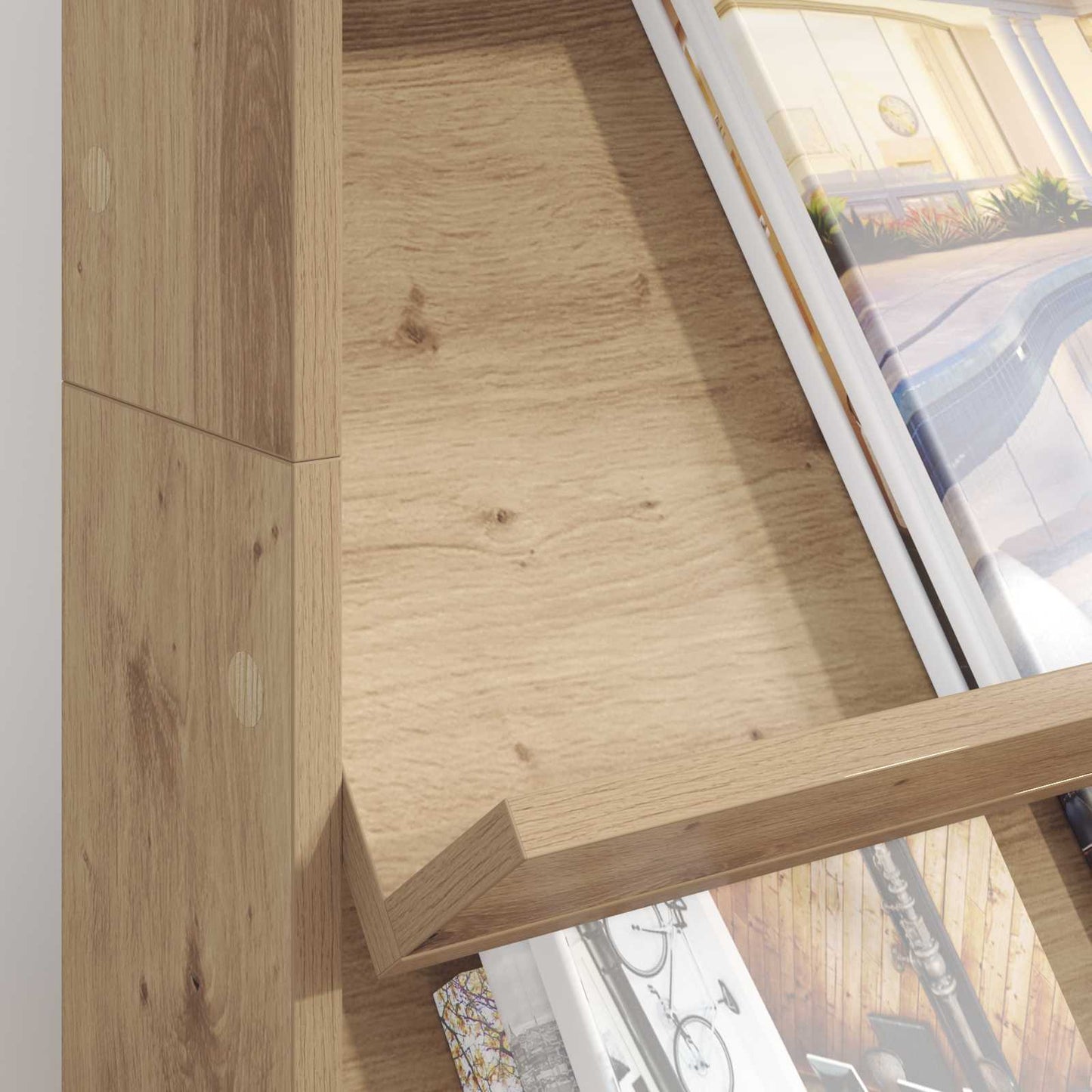 Tijdschrift Rek Artisan Eiken 70 x 41 x 126 cm Bewerkt hout is nu te koop bij PeponiXL, paradijselijk wonen!