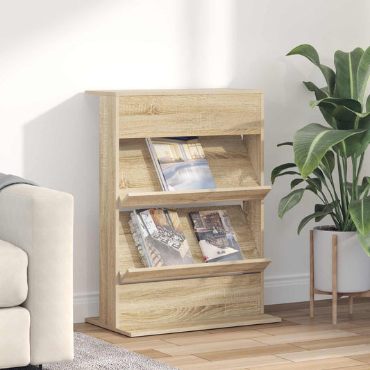 Tijdschrift Rek Sonoma Eiken 70 x 41 x 96 cm Bewerkt hout is nu te koop bij PeponiXL, paradijselijk wonen!