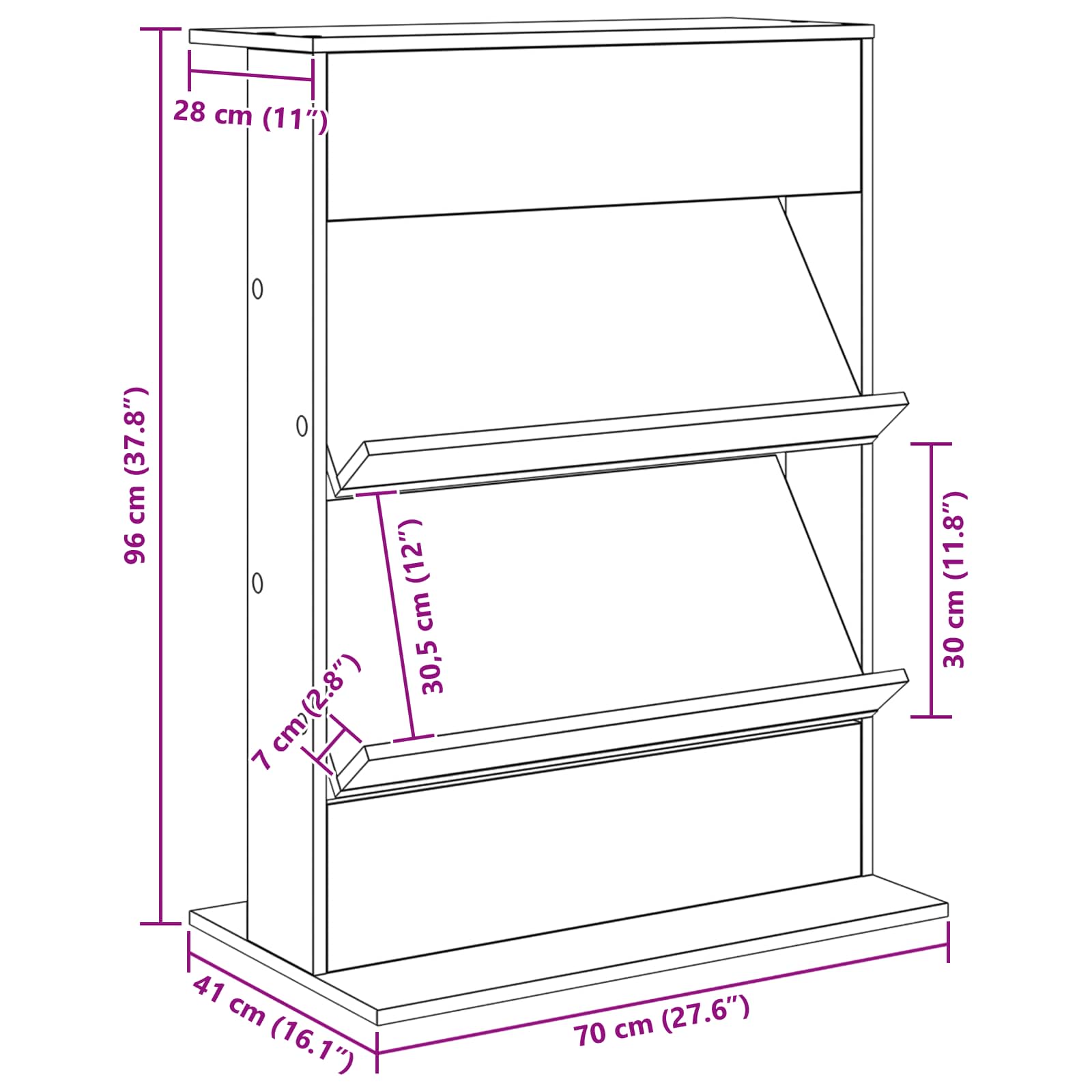 Tijdschrift Rek Sonoma Eiken 70 x 41 x 96 cm Bewerkt hout is nu te koop bij PeponiXL, paradijselijk wonen!