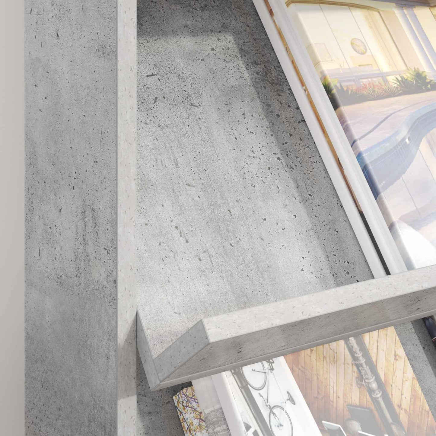 Tijdschrift Rek Beton Grijs 70 x 41 x 96 cm Bewerkt hout is nu te koop bij PeponiXL, paradijselijk wonen!