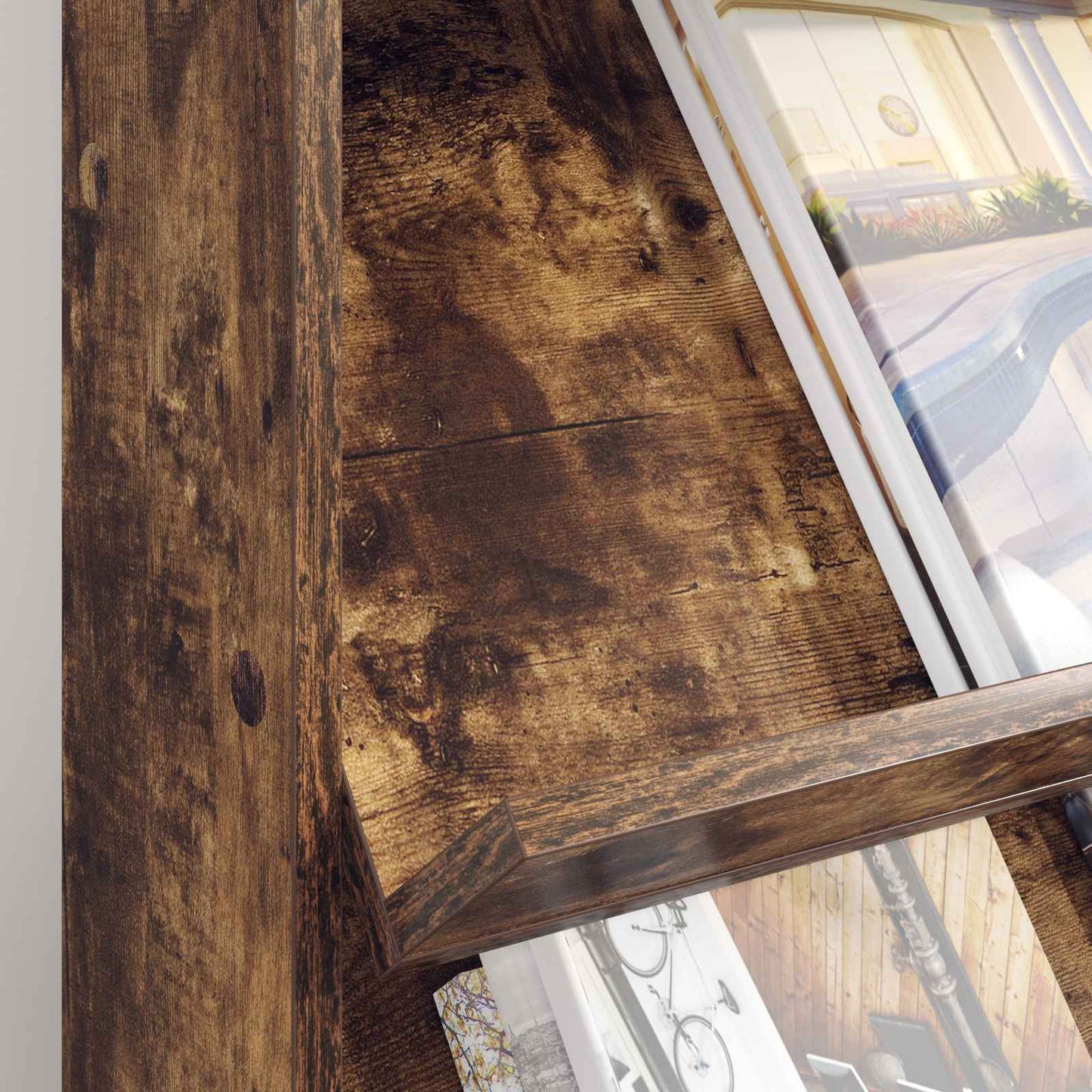 Tijdschrift Rek Gerookt eiken 70 x 41 x 96 cm Bewerkt hout is nu te koop bij PeponiXL, paradijselijk wonen!