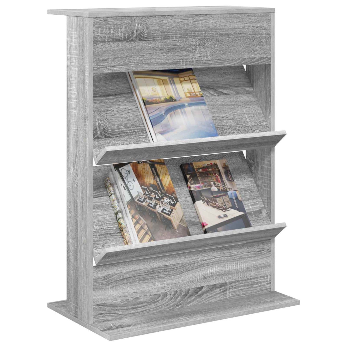 Tijdschrift Rek Grijs Sonoma 70 x 41 x 96 cm Bewerkt hout is nu te koop bij PeponiXL, paradijselijk wonen!