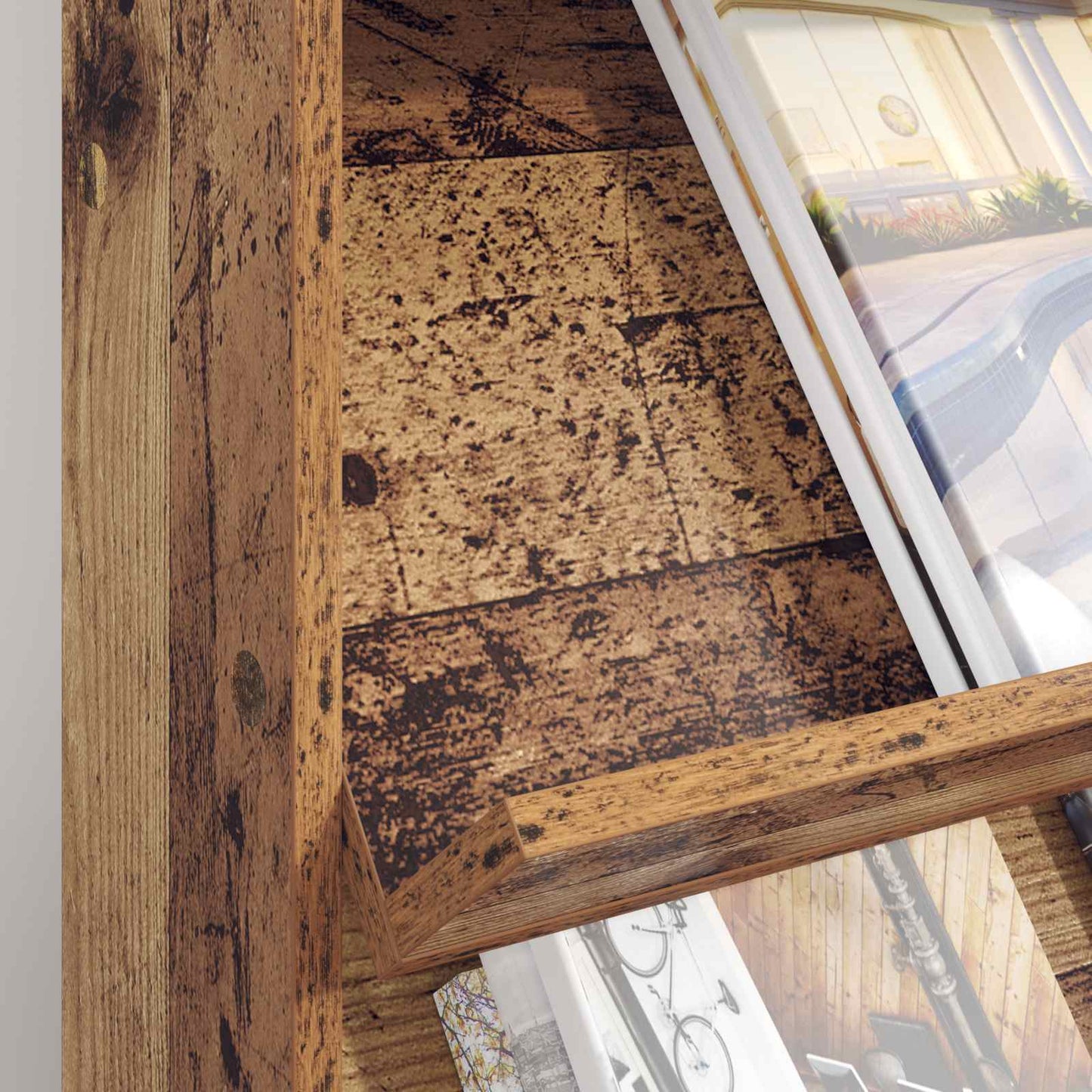 Tijdschrift Rek met plank Oudhout 70 x 41 x 96 cm Bewerkt hout is nu te koop bij PeponiXL, paradijselijk wonen!