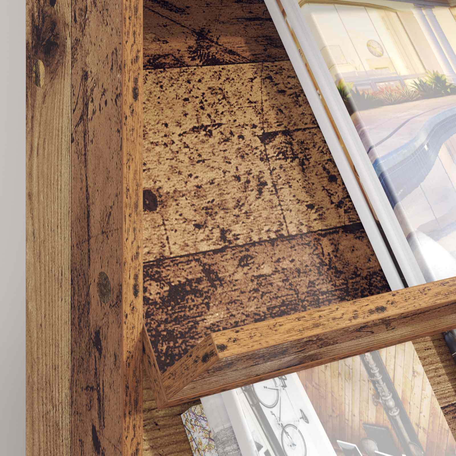 Tijdschrift Rek met plank Oudhout 70 x 41 x 96 cm Bewerkt hout is nu te koop bij PeponiXL, paradijselijk wonen!