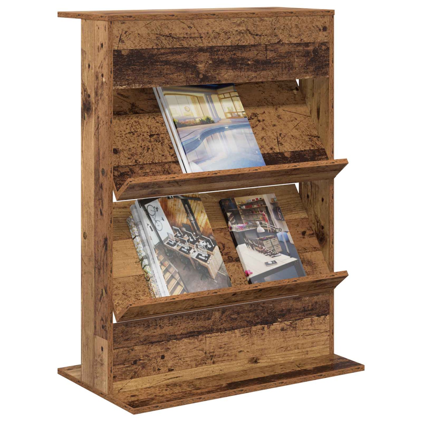 Tijdschrift Rek met plank Oudhout 70 x 41 x 96 cm Bewerkt hout is nu te koop bij PeponiXL, paradijselijk wonen!