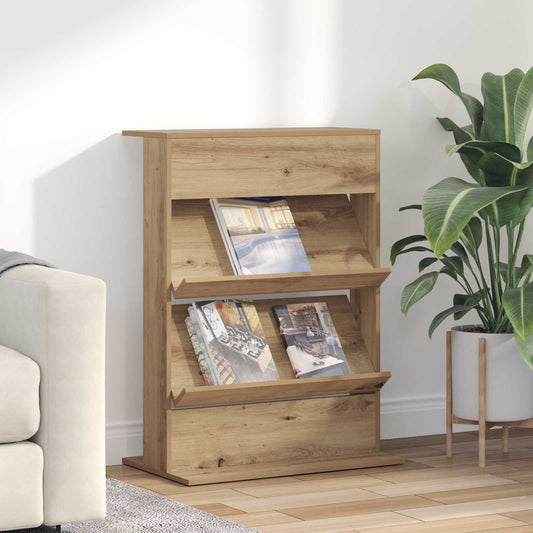 Tijdschrift Rek Artisan Eiken 70 x 41 x 96 cm Bewerkt hout is nu te koop bij PeponiXL, paradijselijk wonen!