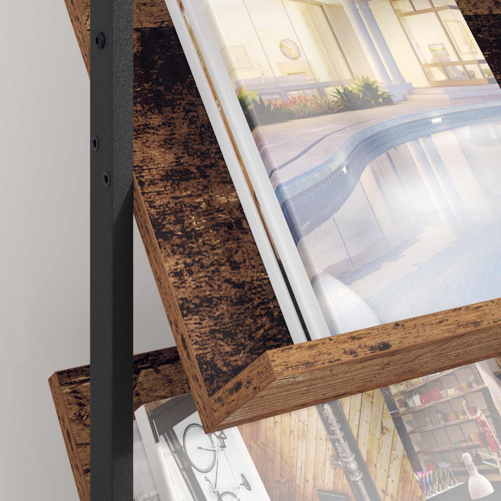 Tijdschrift Rek Oudhout 68 x 40 x 123.5 cm Bewerkt hout is nu te koop bij PeponiXL, paradijselijk wonen!