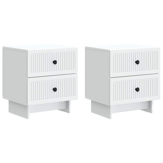 Nachtkastje met lade 2 pcs Wit 43 x 34,5 x 47,5 cm Bewerkt hout is nu te koop bij PeponiXL, paradijselijk wonen!