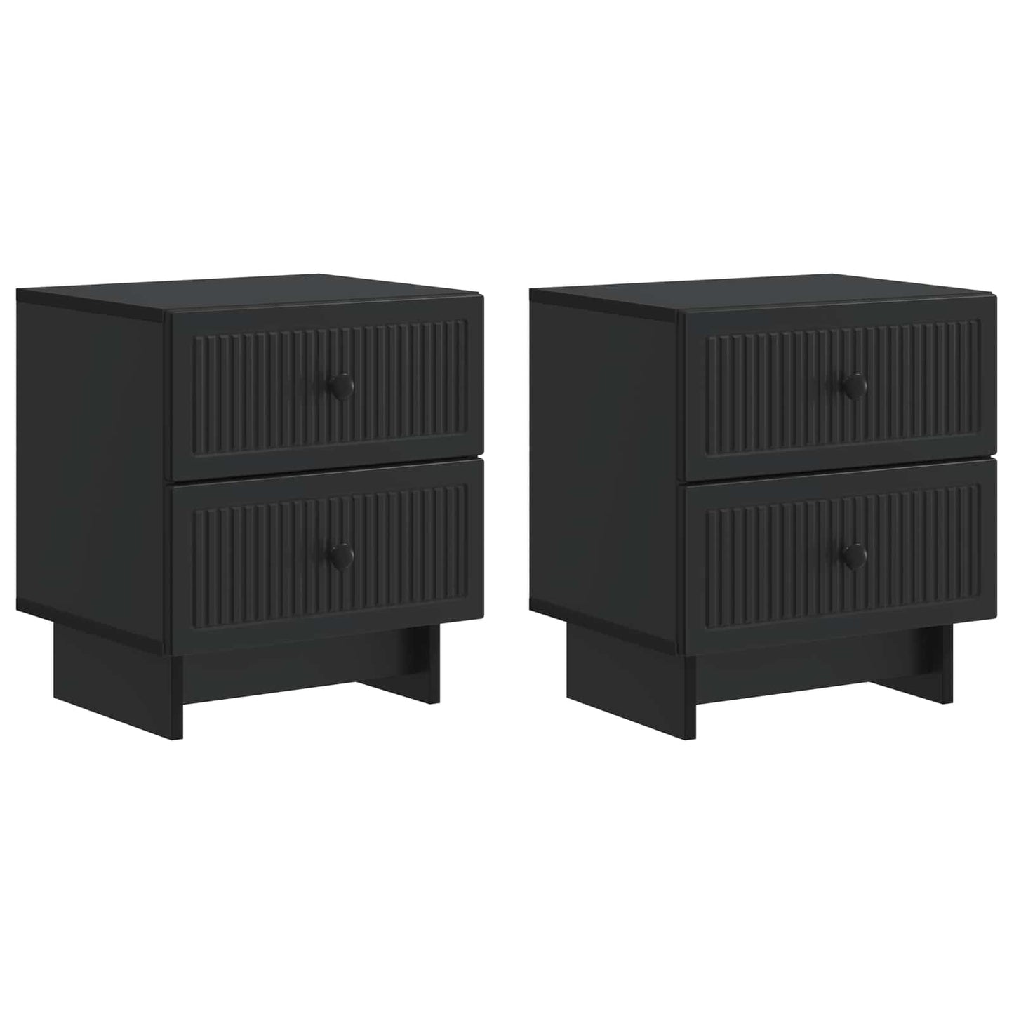 Nachtkastje 2 pcs Zwart 43 x 34,5 x 47,5 cm Bewerkt hout is nu te koop bij PeponiXL, paradijselijk wonen!