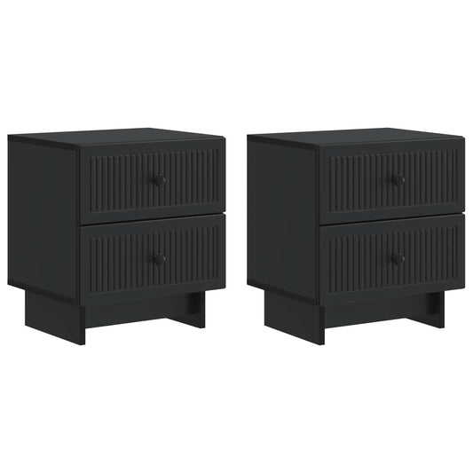 Nachtkastje 2 pcs Zwart 43 x 34,5 x 47,5 cm Bewerkt hout is nu te koop bij PeponiXL, paradijselijk wonen!