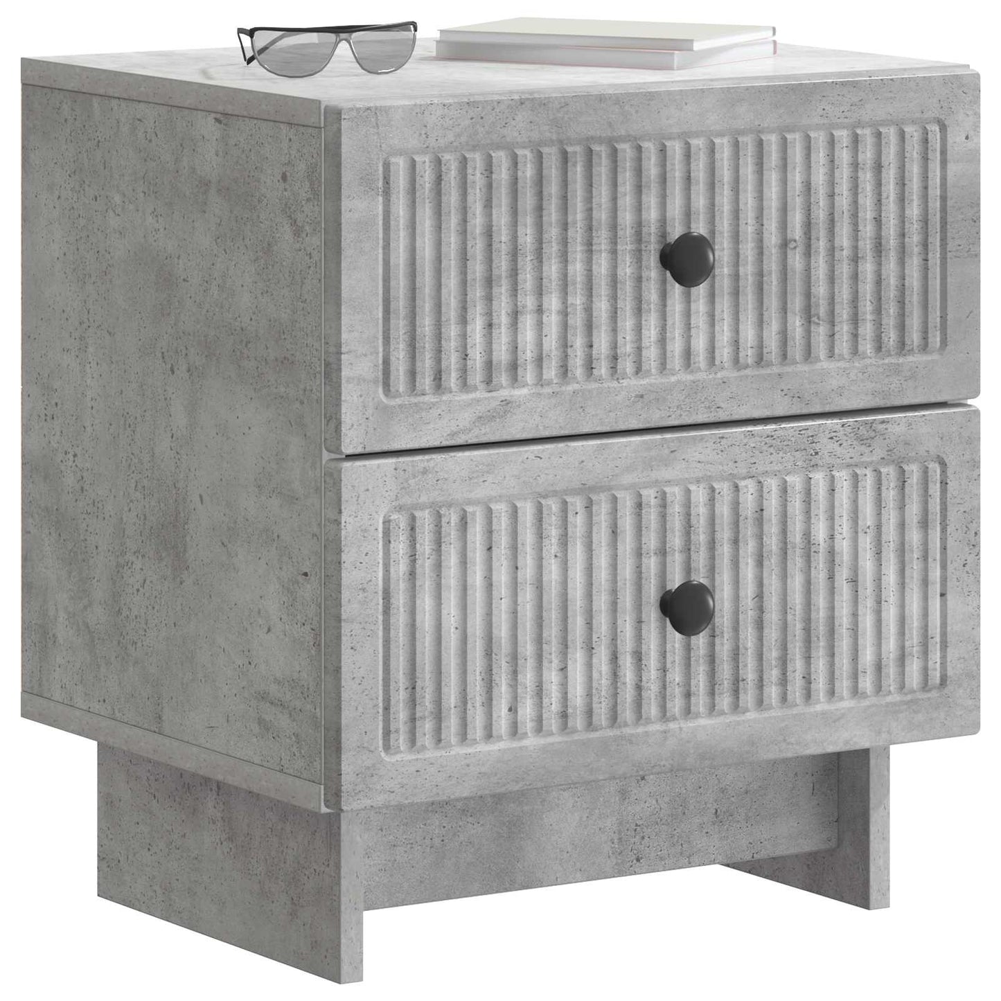 Nachtkastje Betongrijs 43 x 34,5 x 47,5 cm Bewerkt hout is nu te koop bij PeponiXL, paradijselijk wonen!