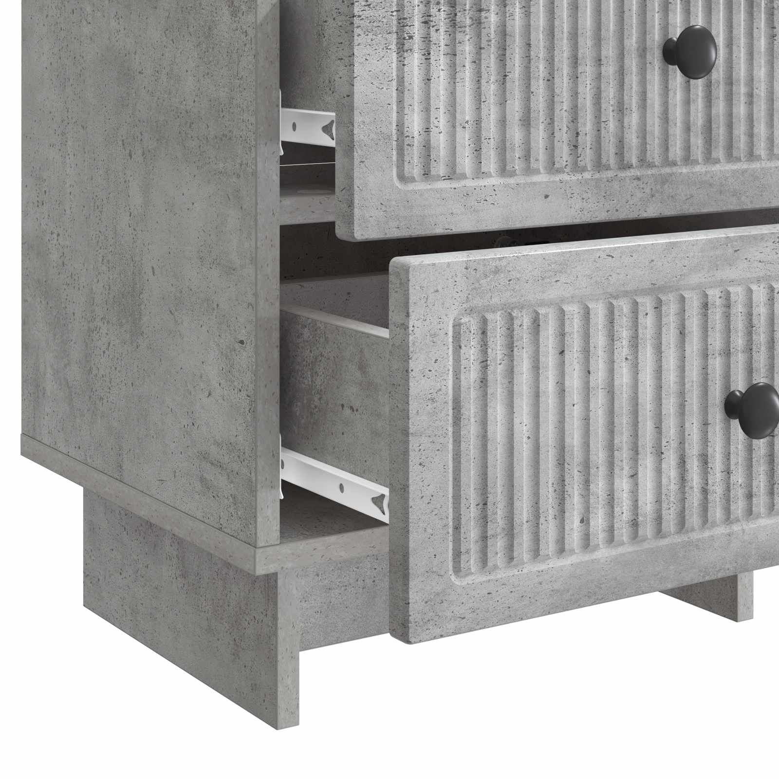 Nachtkastje 2 pcs Betongrijs 43 x 34,5 x 47,5 cm Bewerkt hout is nu te koop bij PeponiXL, paradijselijk wonen!