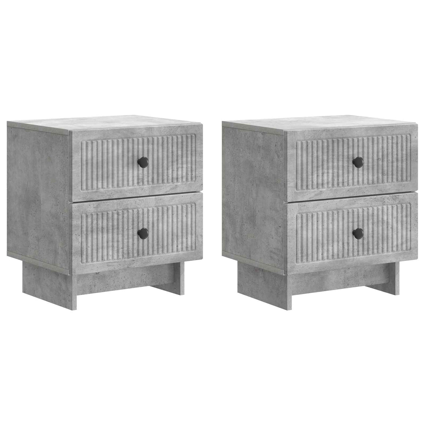 Nachtkastje 2 pcs Betongrijs 43 x 34,5 x 47,5 cm Bewerkt hout is nu te koop bij PeponiXL, paradijselijk wonen!