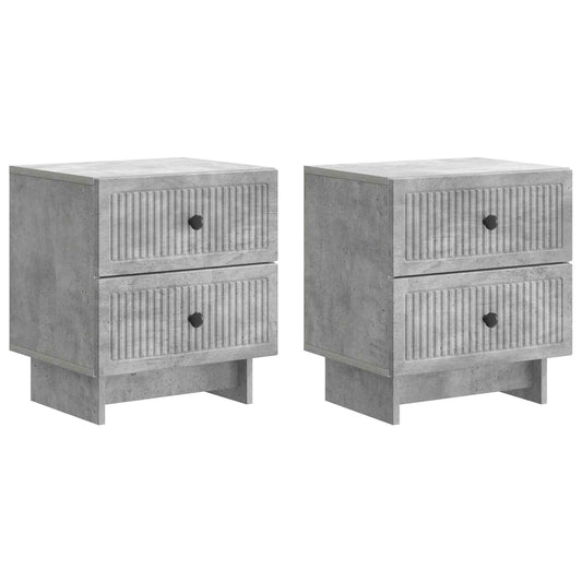 Nachtkastje 2 pcs Betongrijs 43 x 34,5 x 47,5 cm Bewerkt hout is nu te koop bij PeponiXL, paradijselijk wonen!