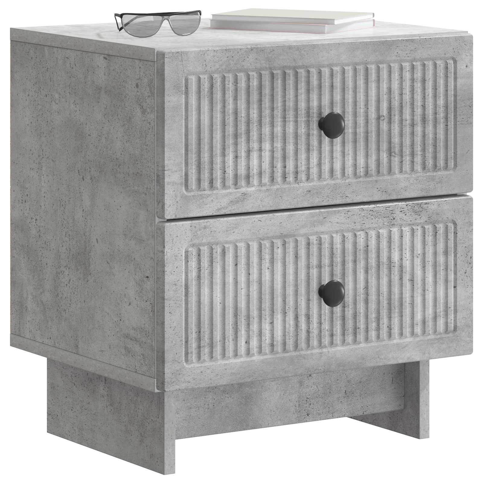 Nachtkastje 2 pcs Betongrijs 43 x 34,5 x 47,5 cm Bewerkt hout is nu te koop bij PeponiXL, paradijselijk wonen!