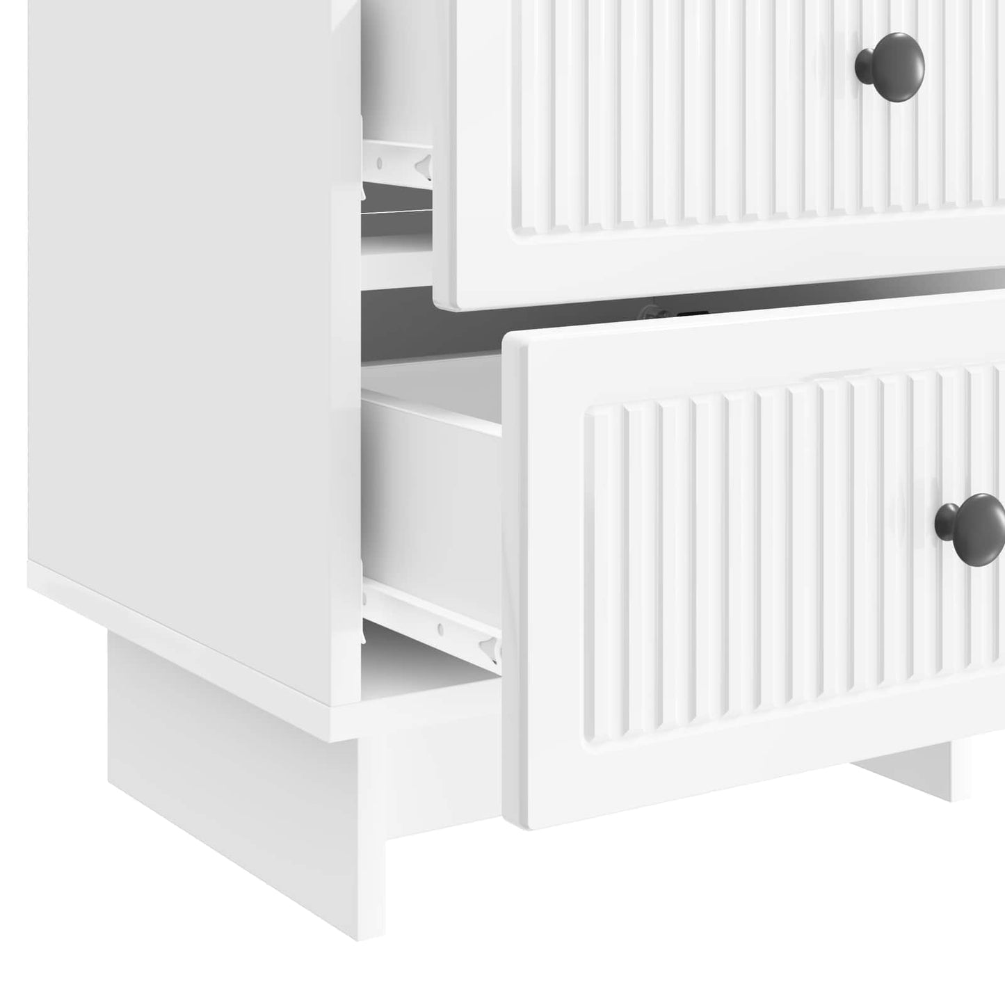Nachtkastje met lade 2 pcs Hoogglans Wit 43 x 34,5 x 47,5 cm is nu te koop bij PeponiXL, paradijselijk wonen!