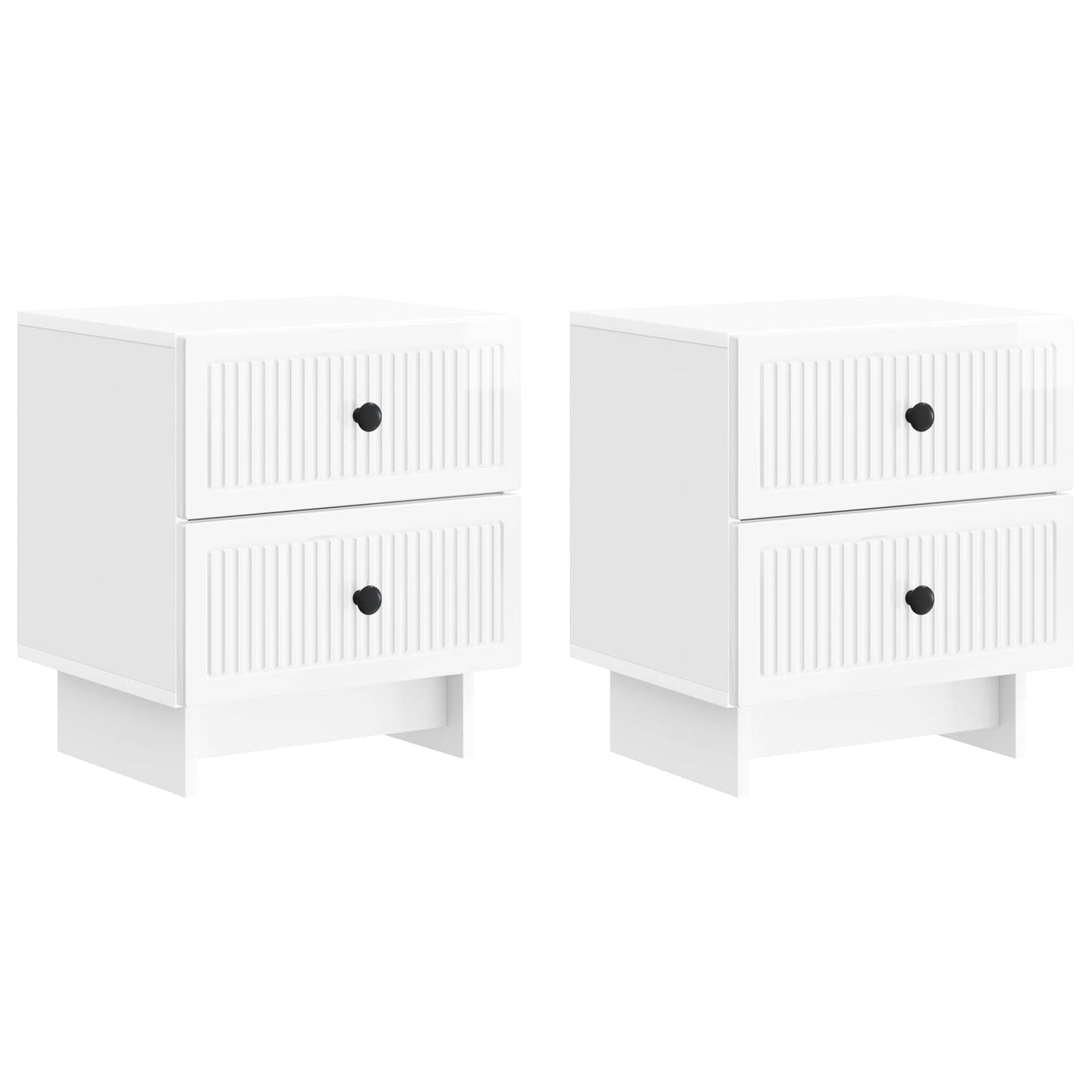 Nachtkastje met lade 2 pcs Hoogglans Wit 43 x 34,5 x 47,5 cm is nu te koop bij PeponiXL, paradijselijk wonen!